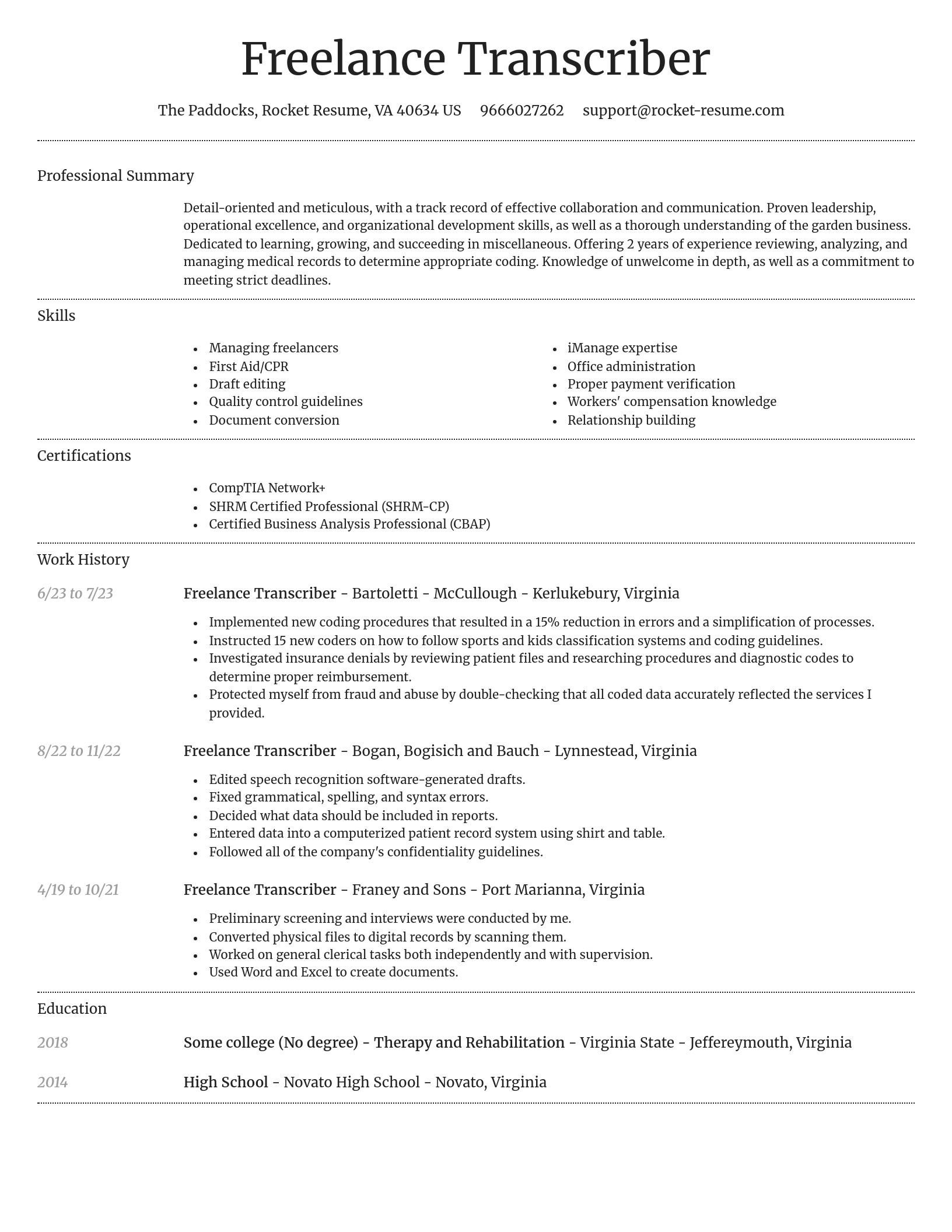 Dignified resume template
