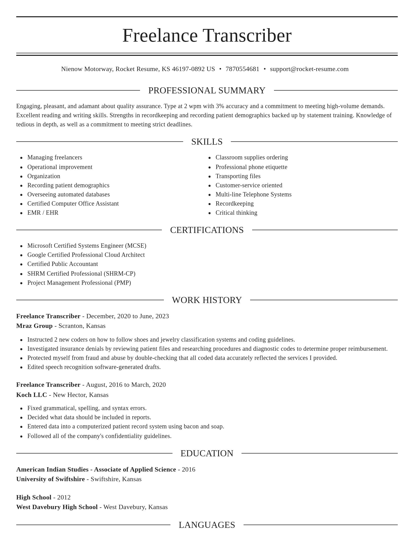 Elegant resume template