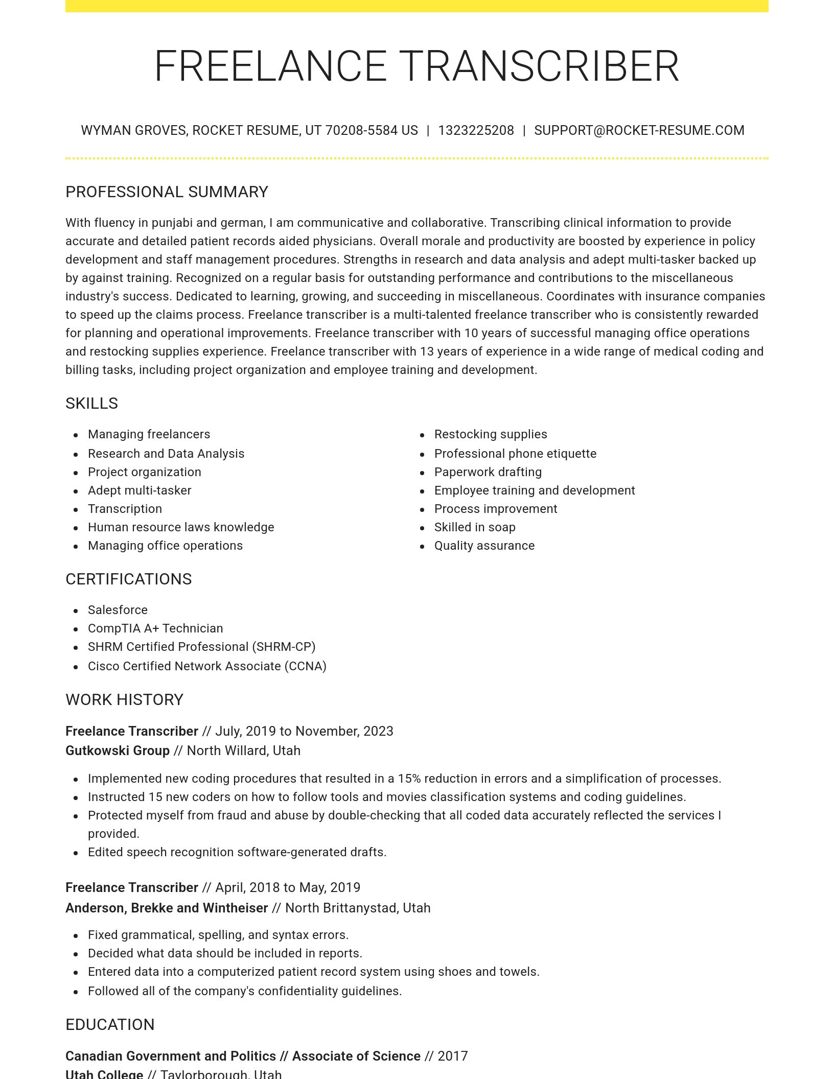 Grand resume template