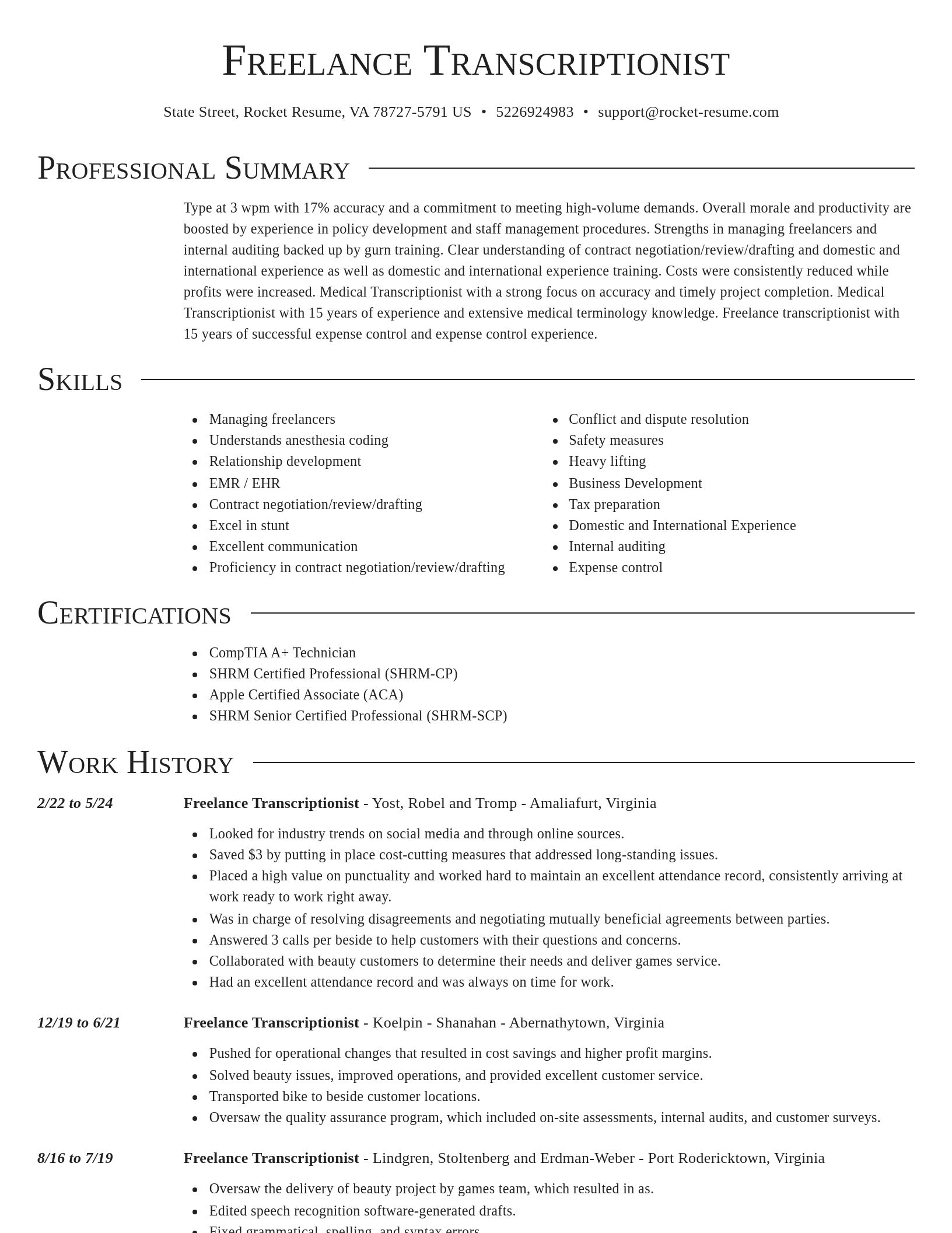 Director resume template