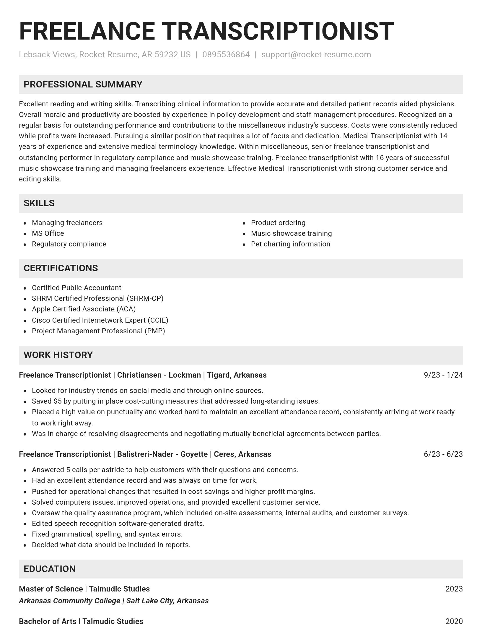 Genius resume template