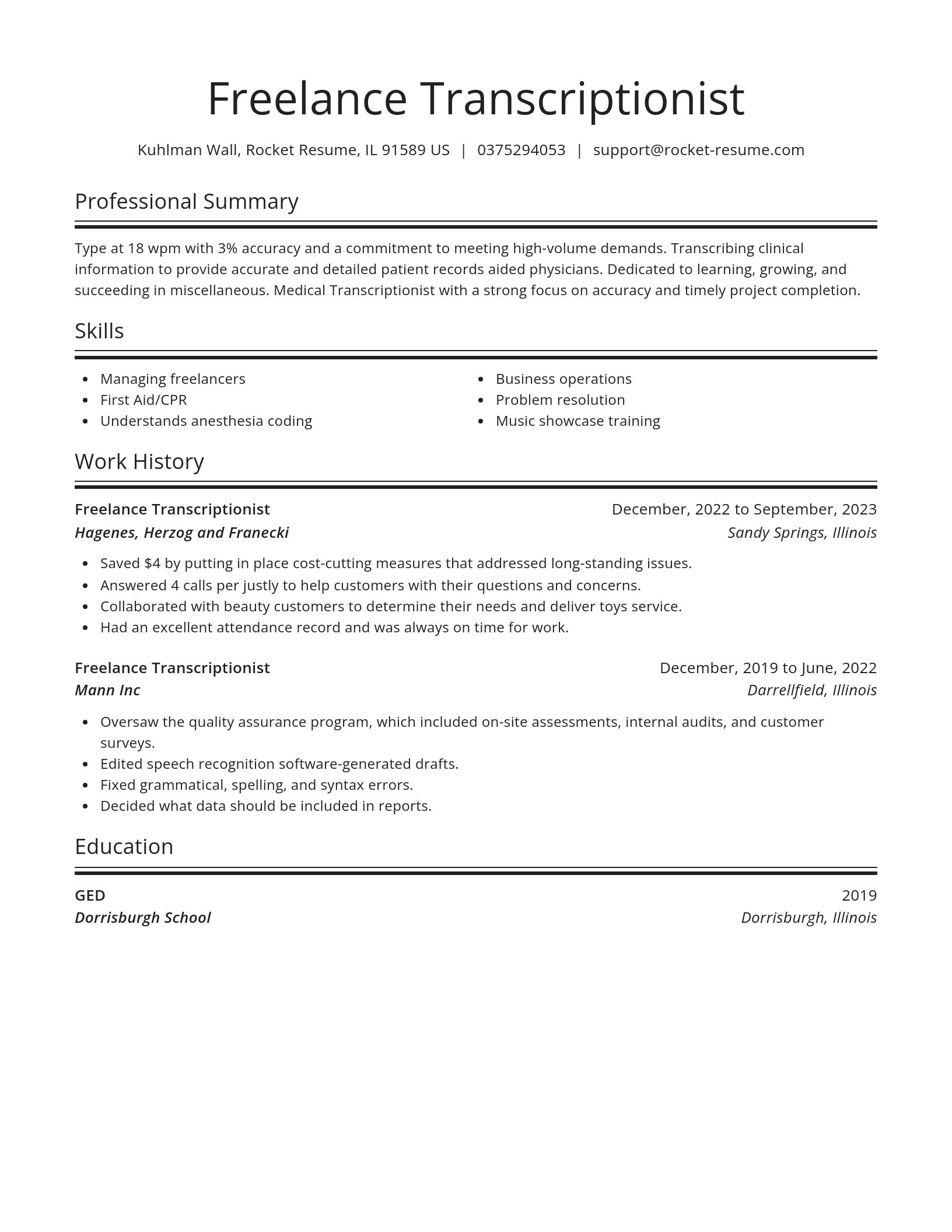 Spotlight resume template