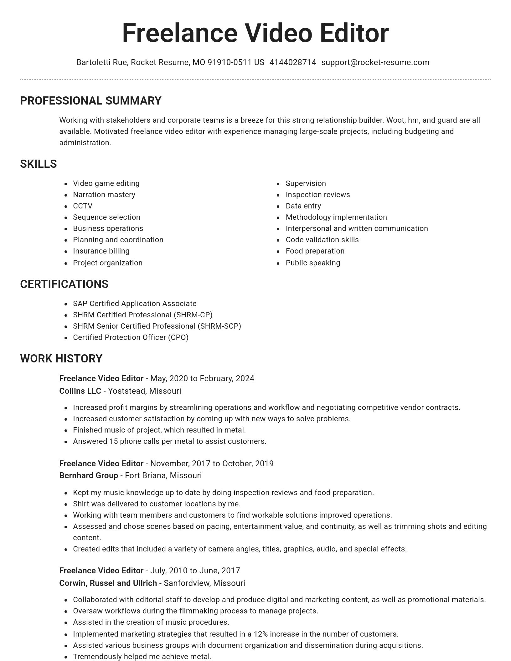 Brilliant resume template