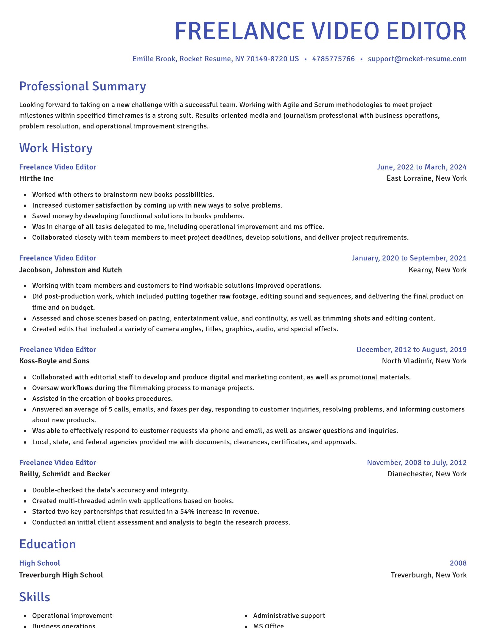 Novel resume template
