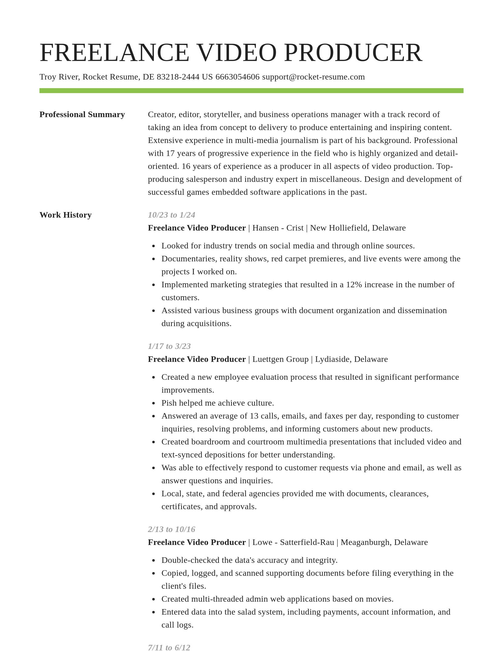 Smart resume template