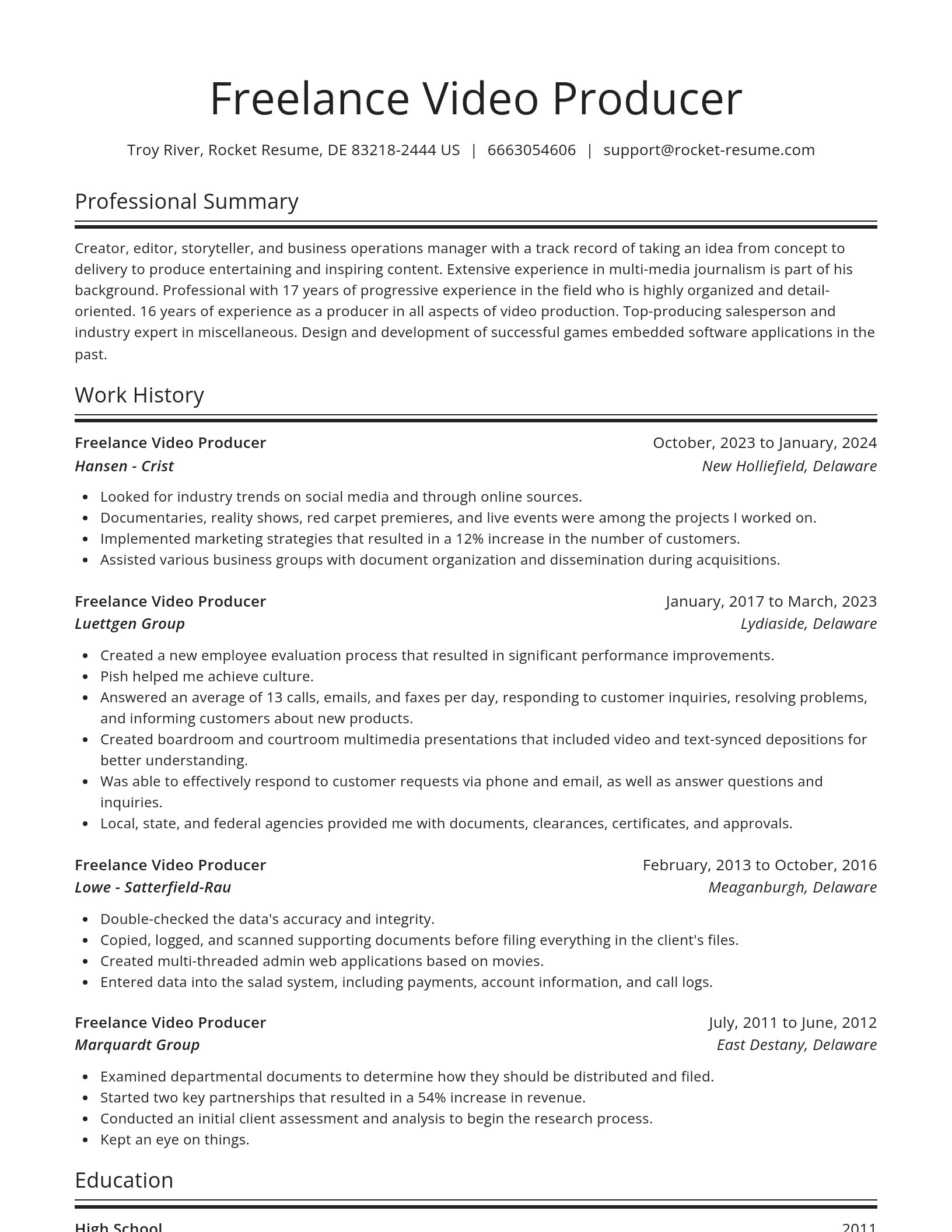 Spotlight resume template
