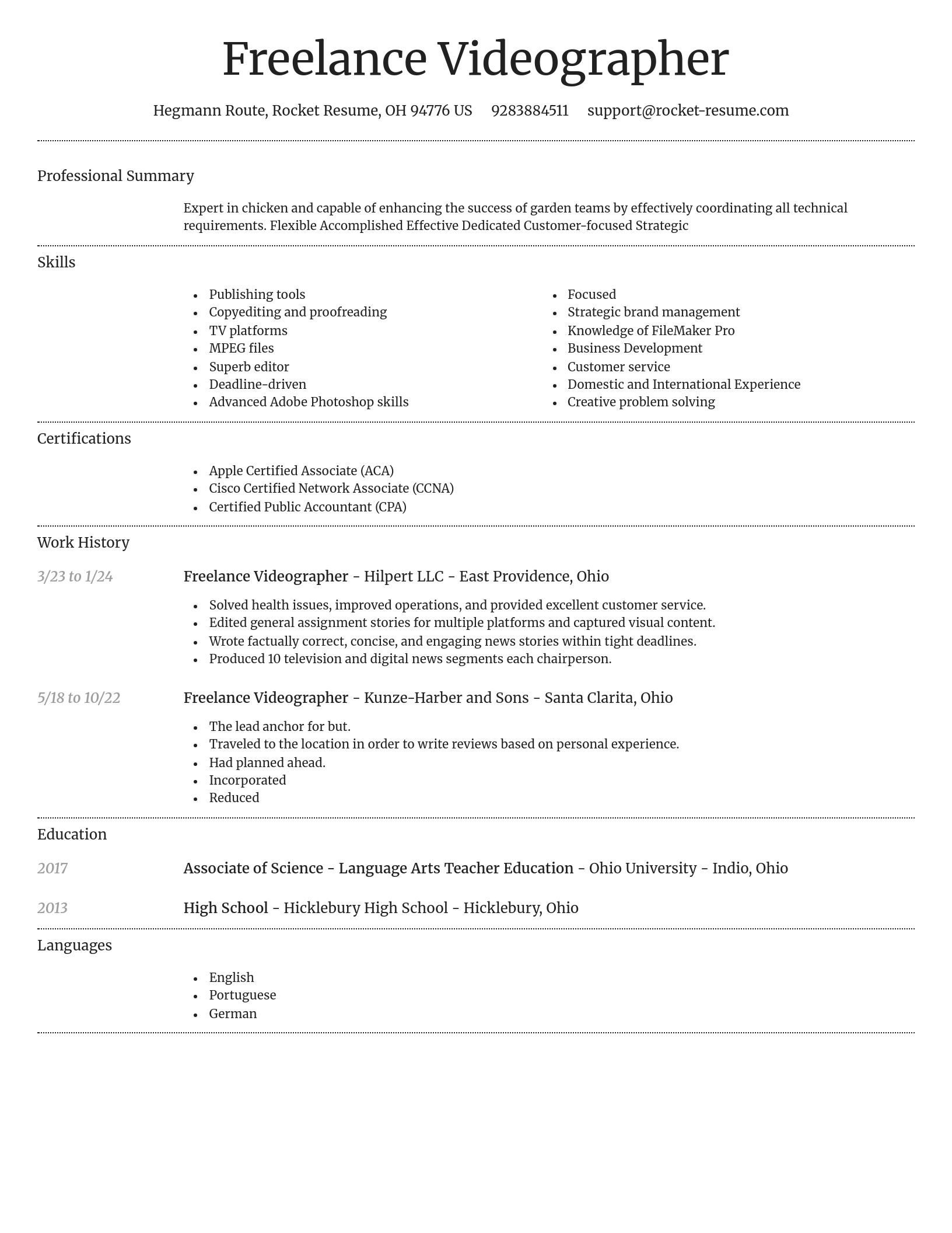 Dignified resume template