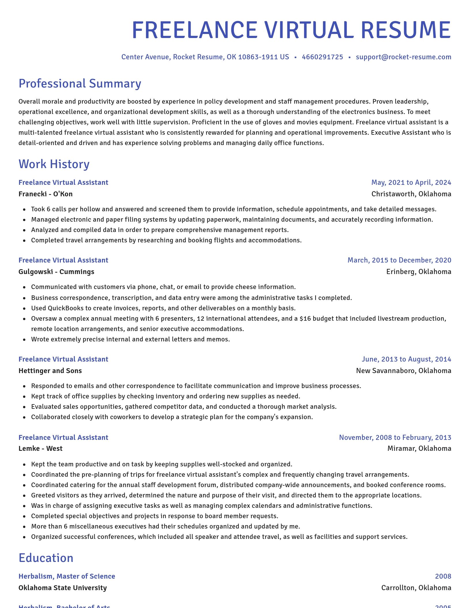 Novel resume template
