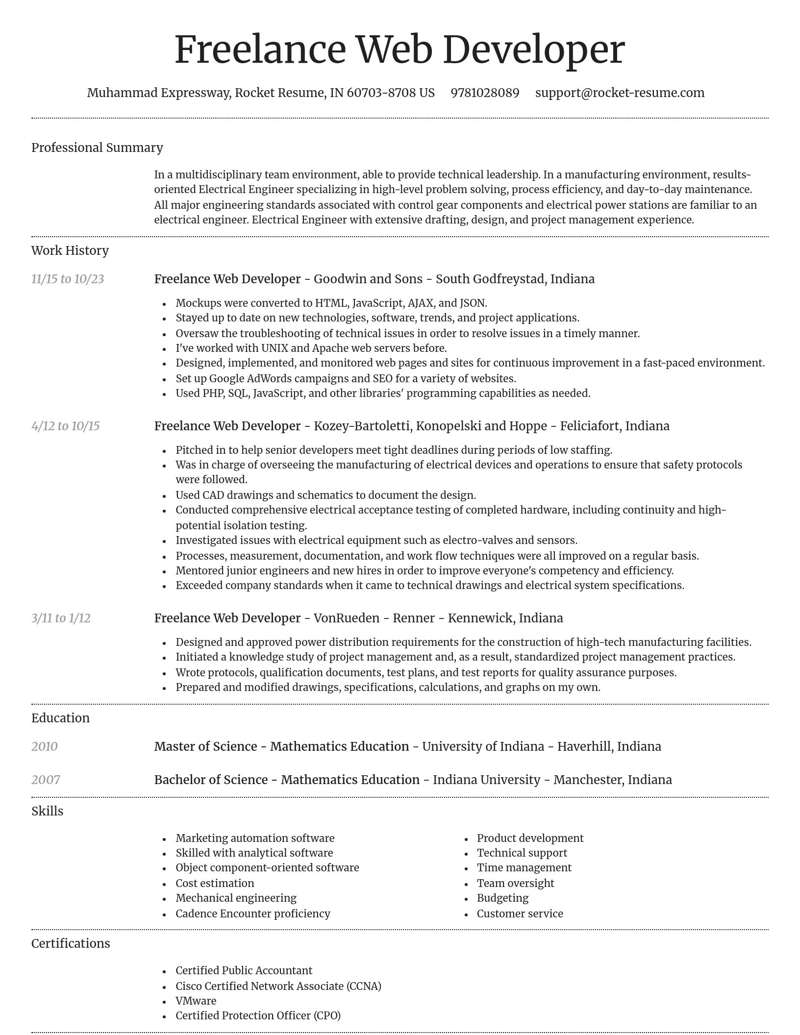 Dignified resume template