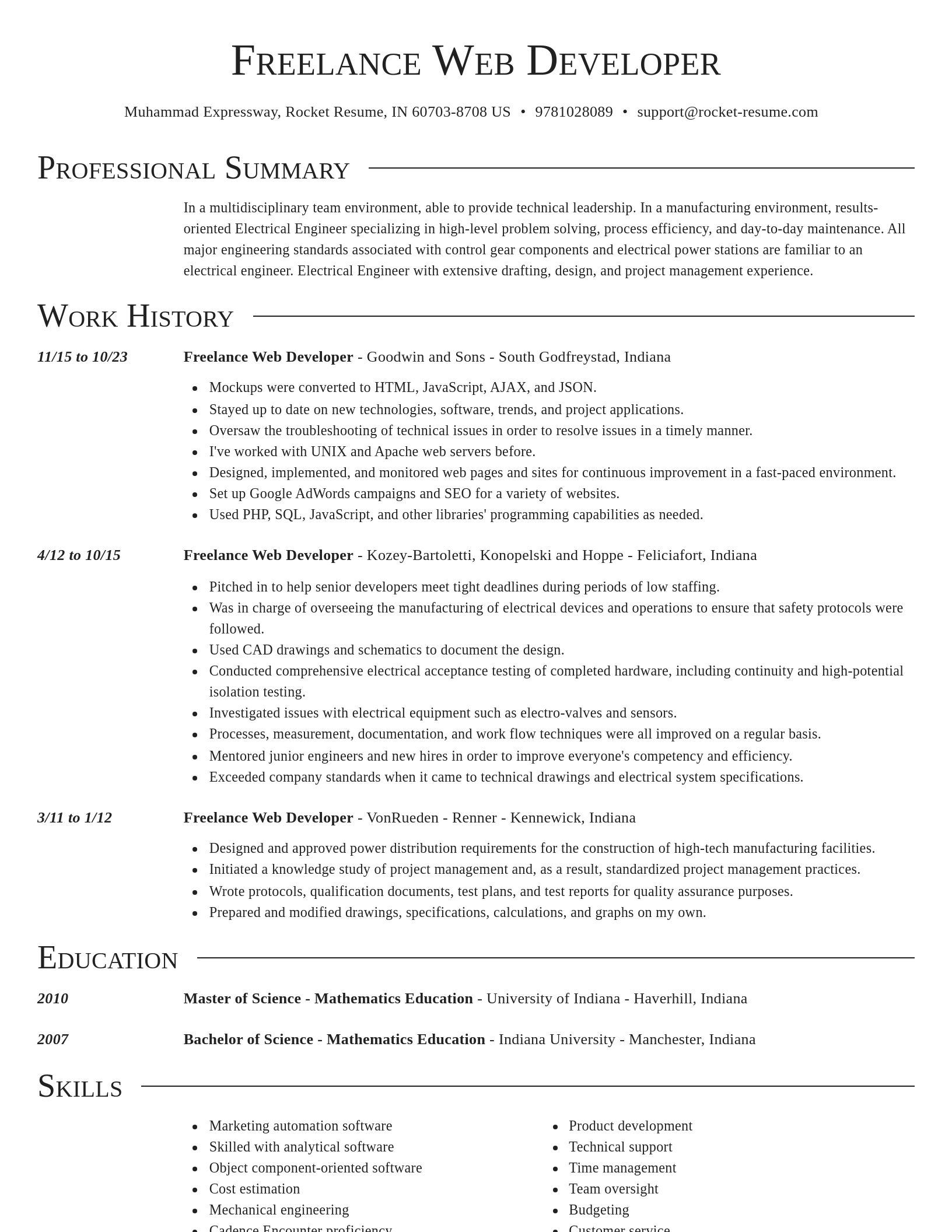 Director resume template