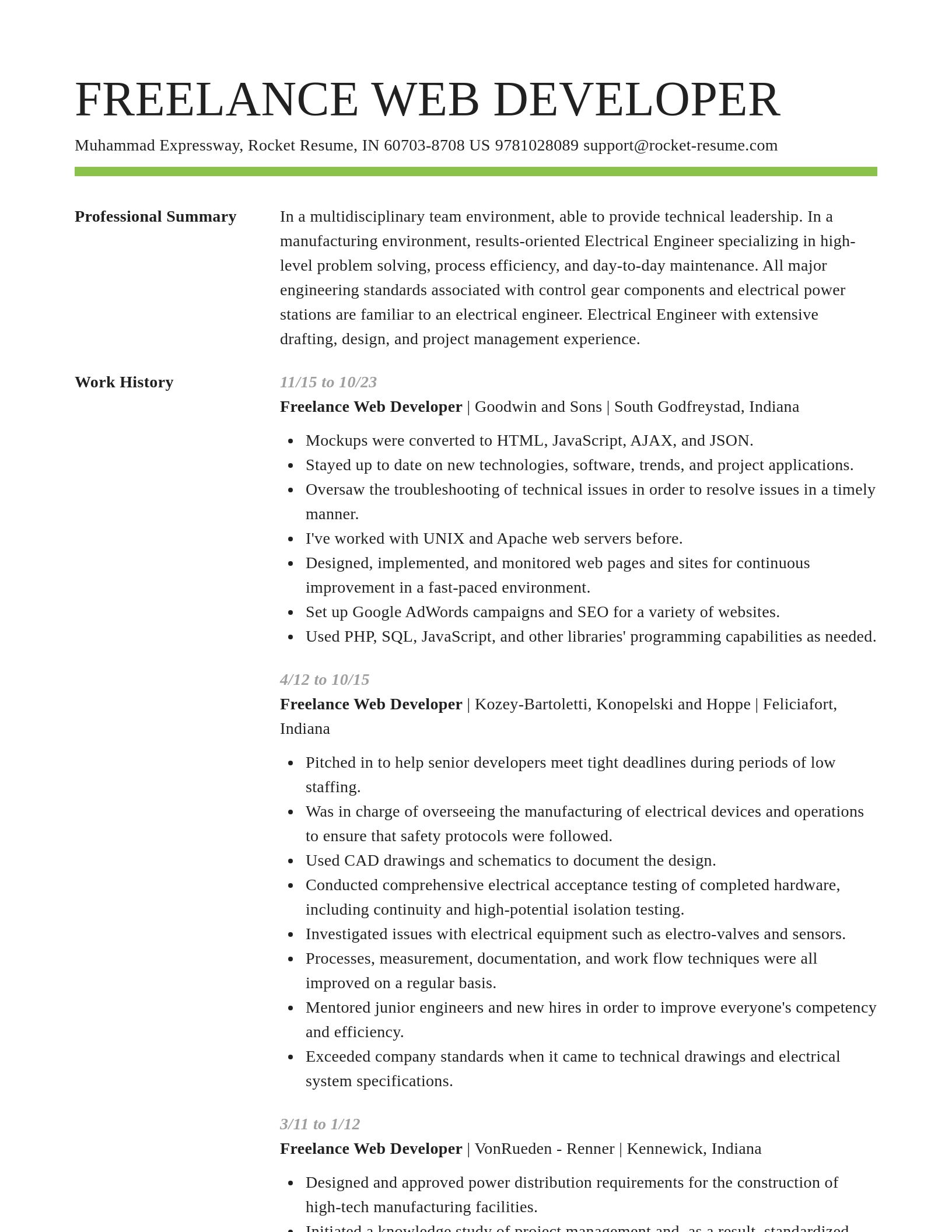 Smart resume template