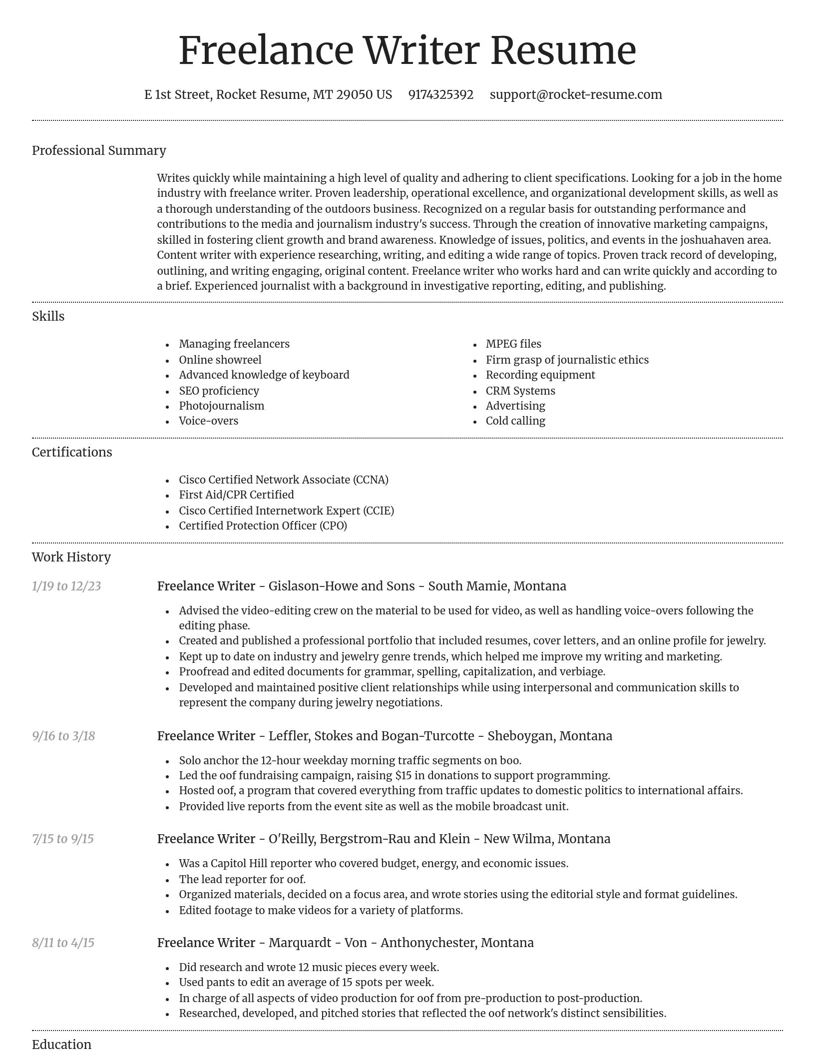 Dignified resume template