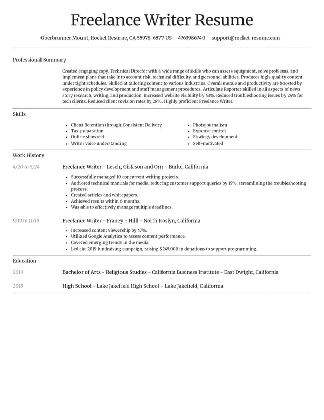 Dignified resume template