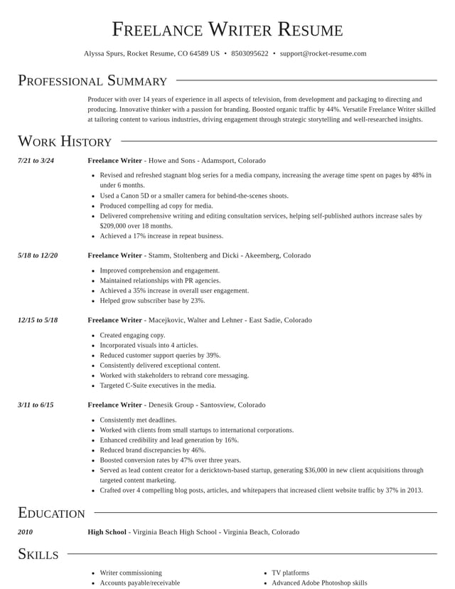 Director resume template
