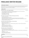 Freelance Writer resume template