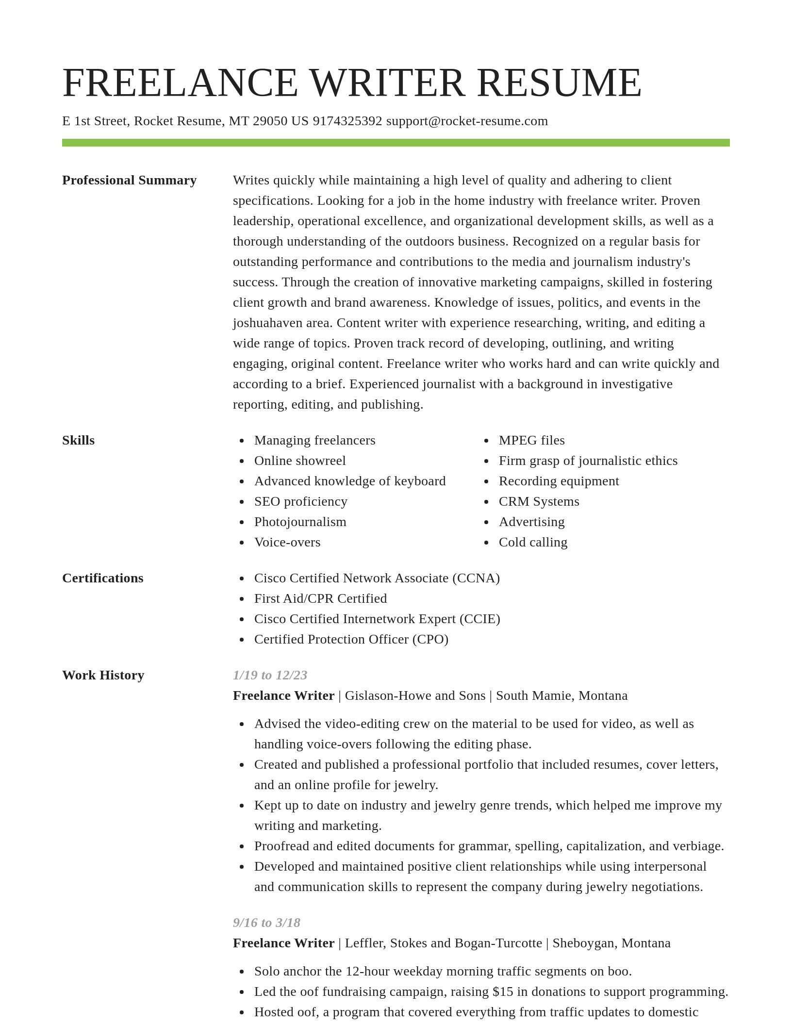 Smart resume template