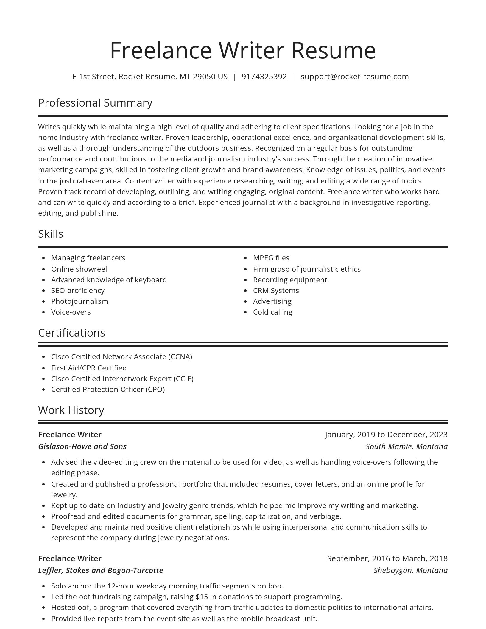 Spotlight resume template