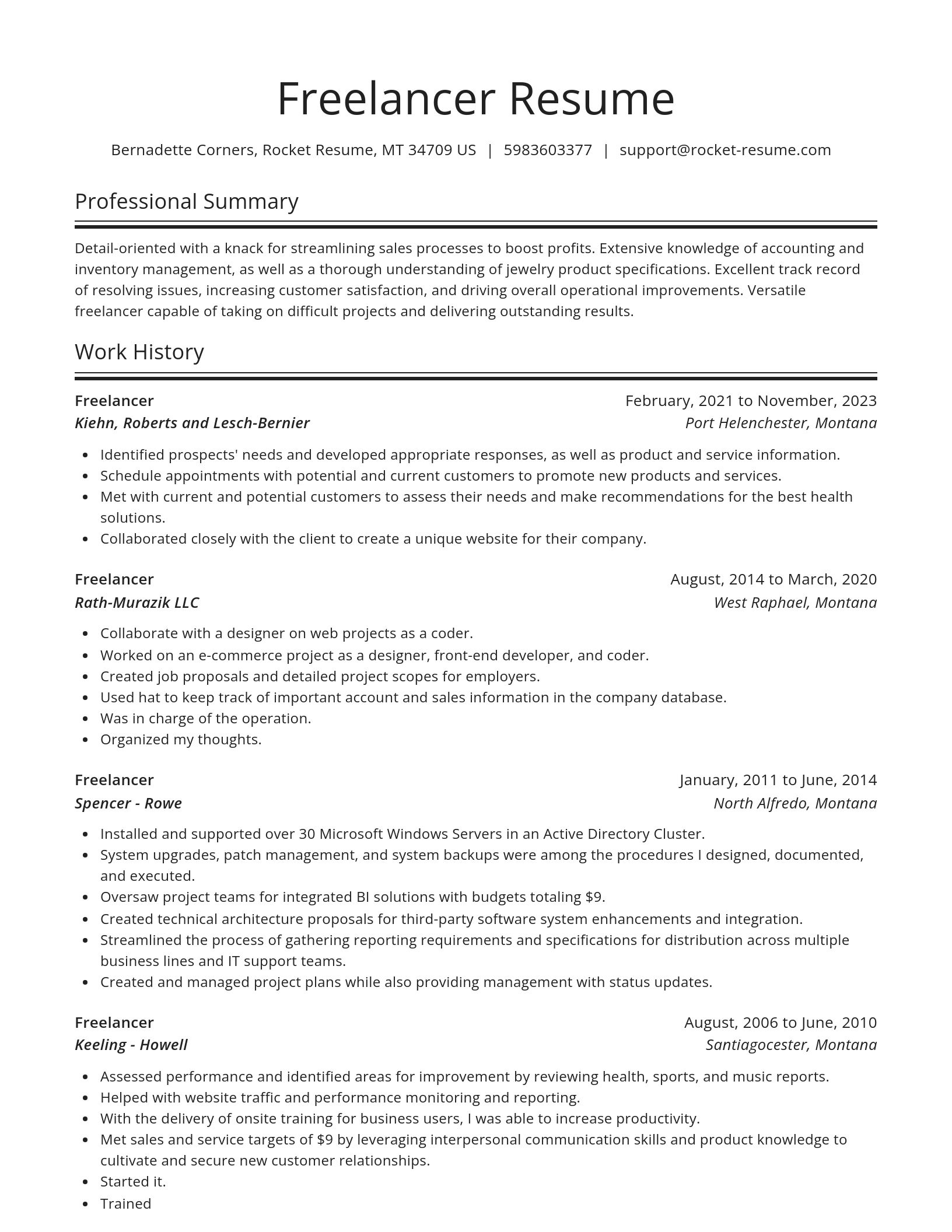 Spotlight resume template