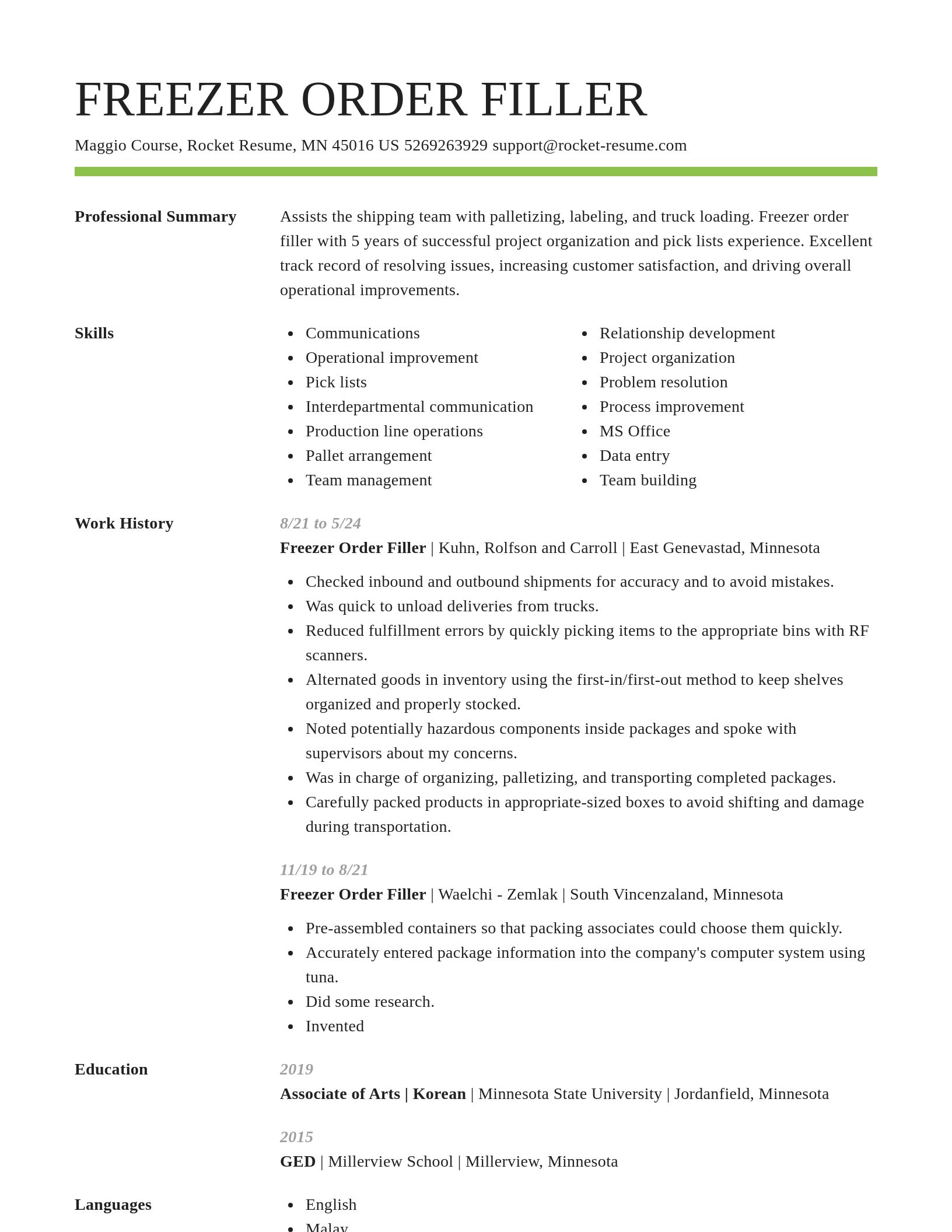 Smart resume template