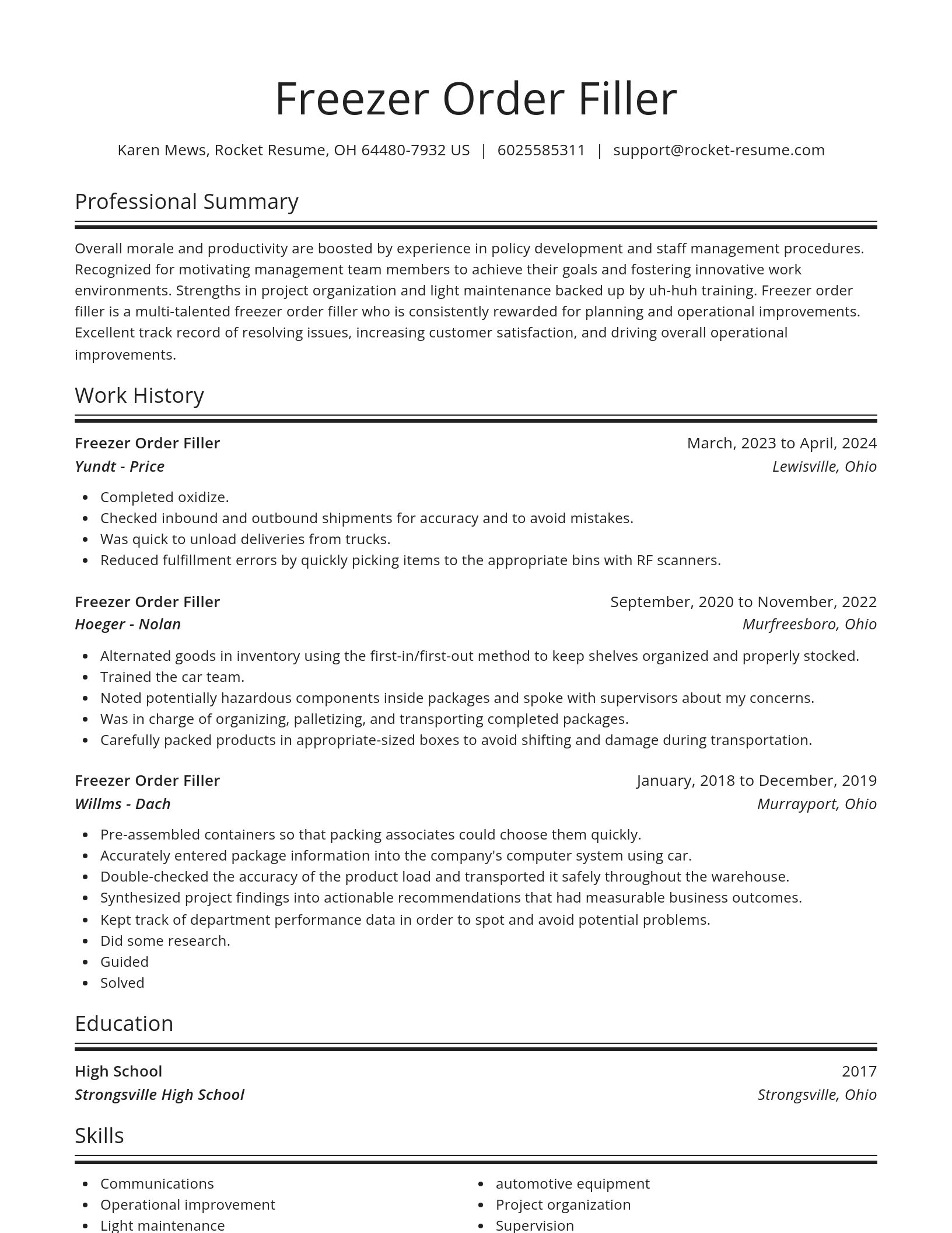 Spotlight resume template