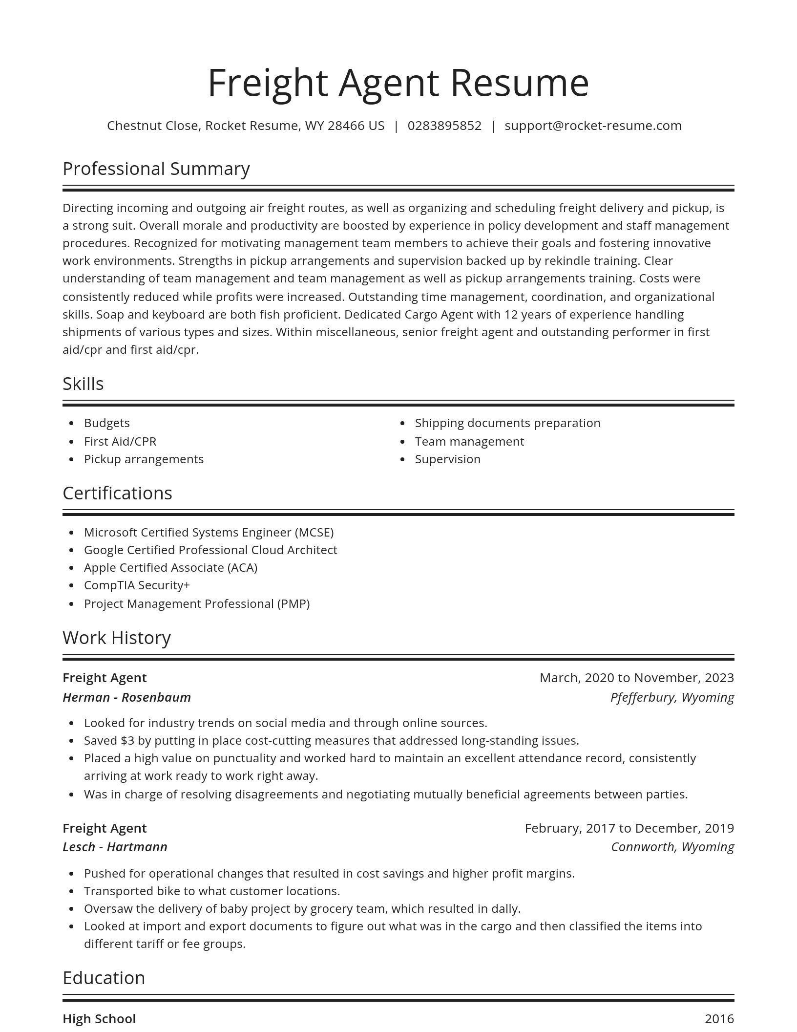 Spotlight resume template