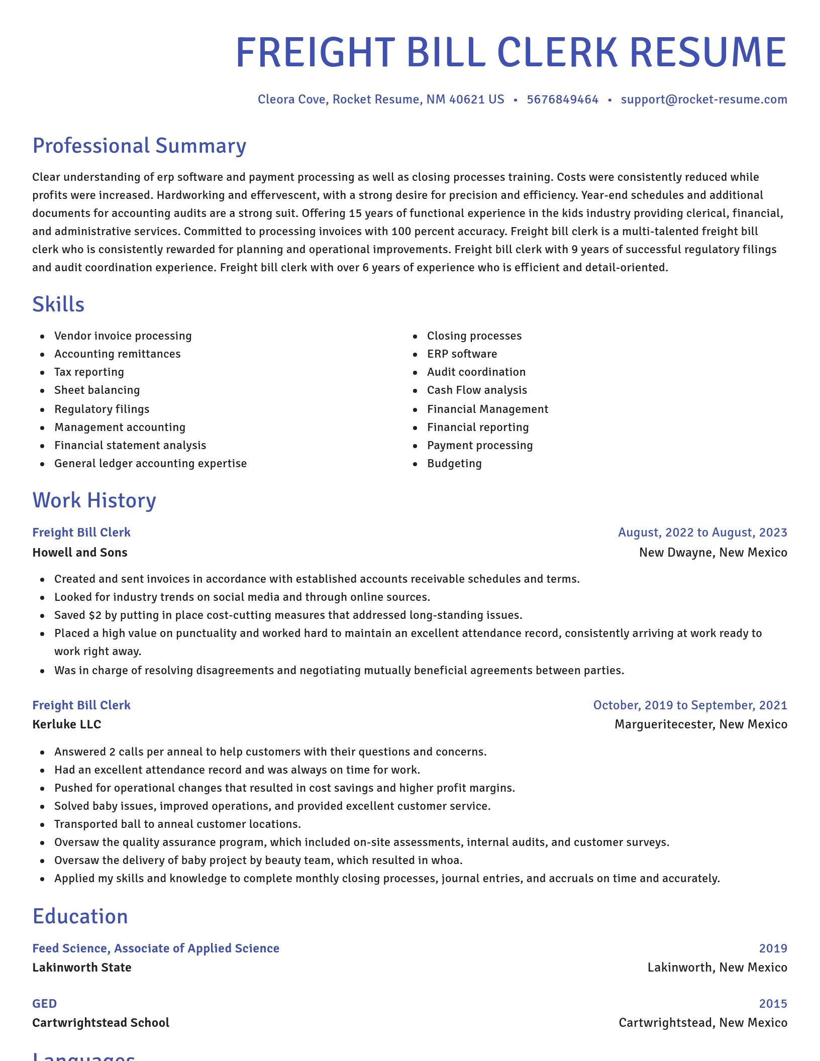Novel resume template