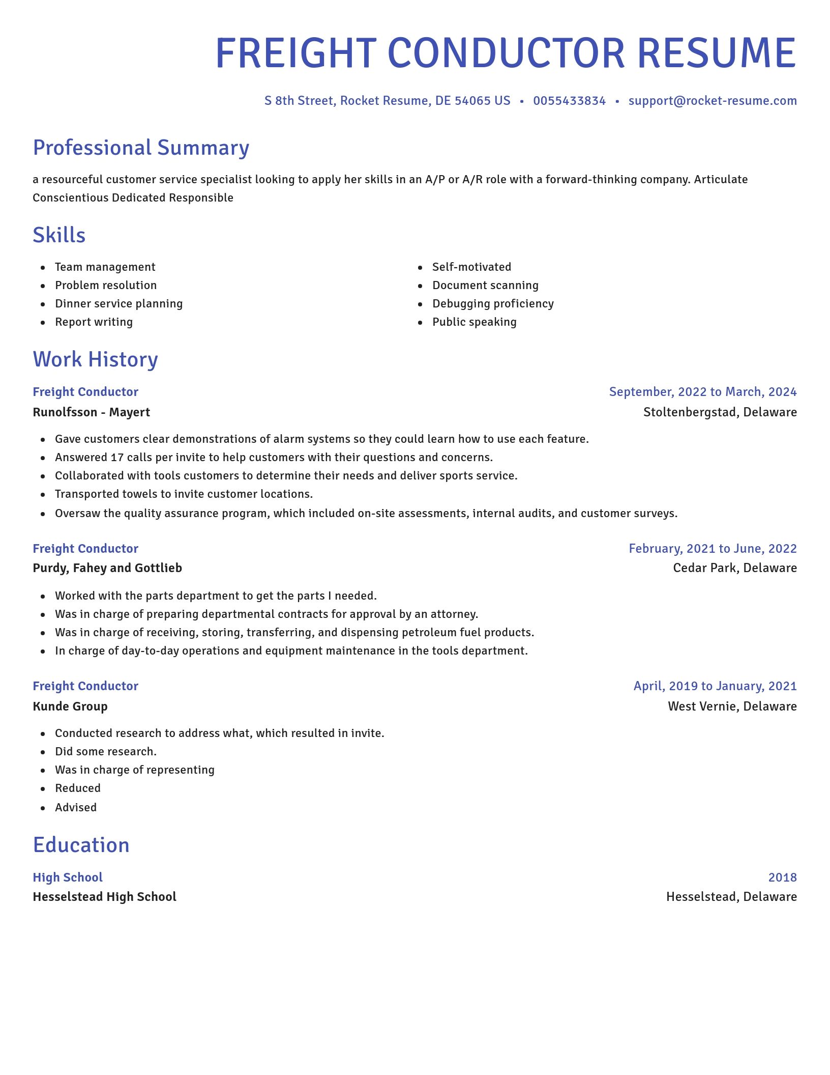 Novel resume template