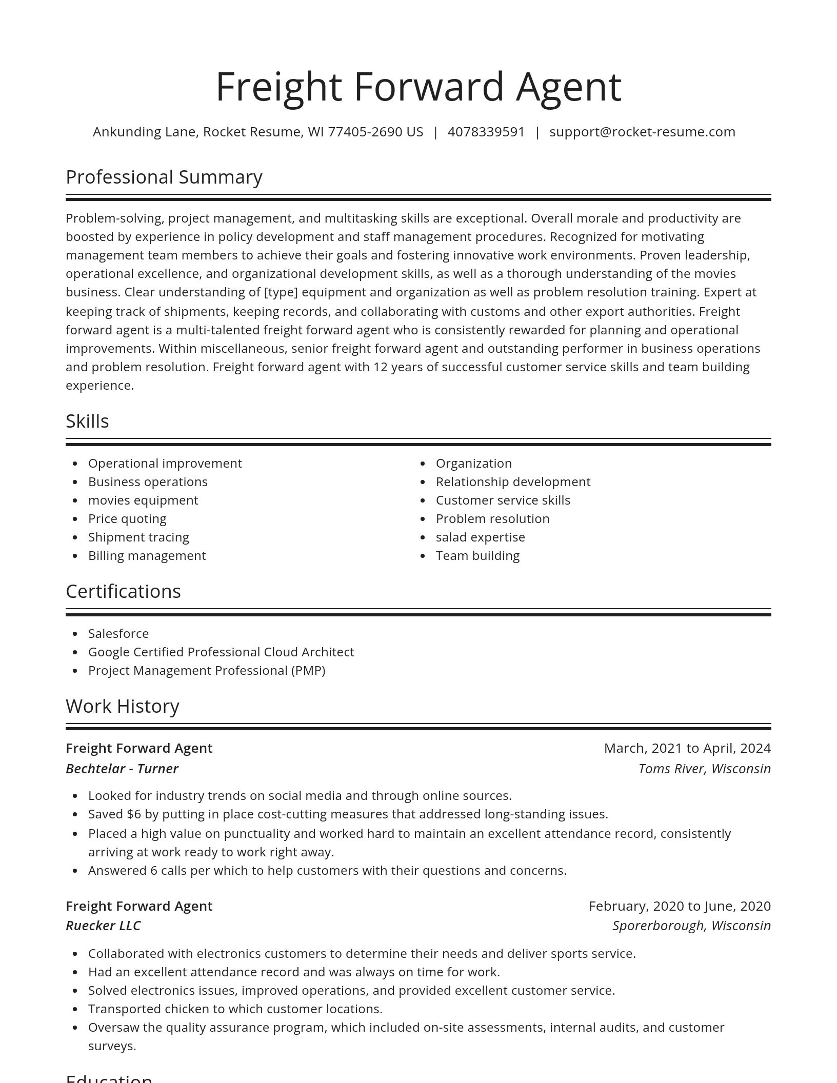 Spotlight resume template