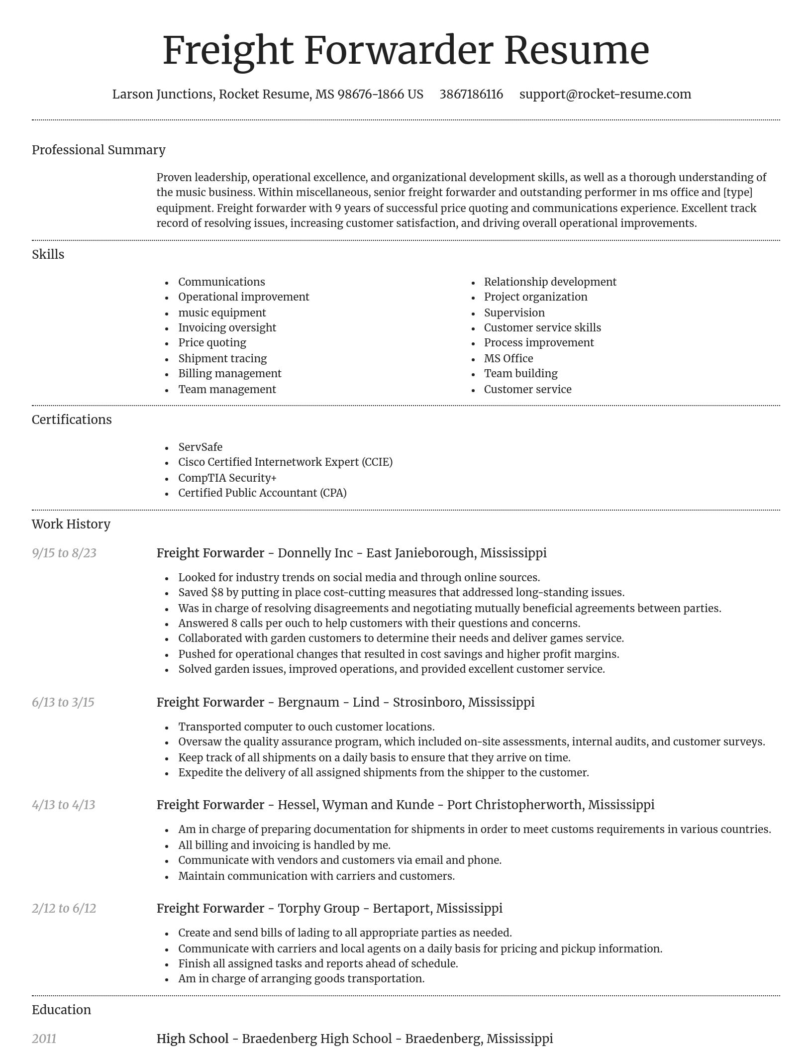 Dignified resume template