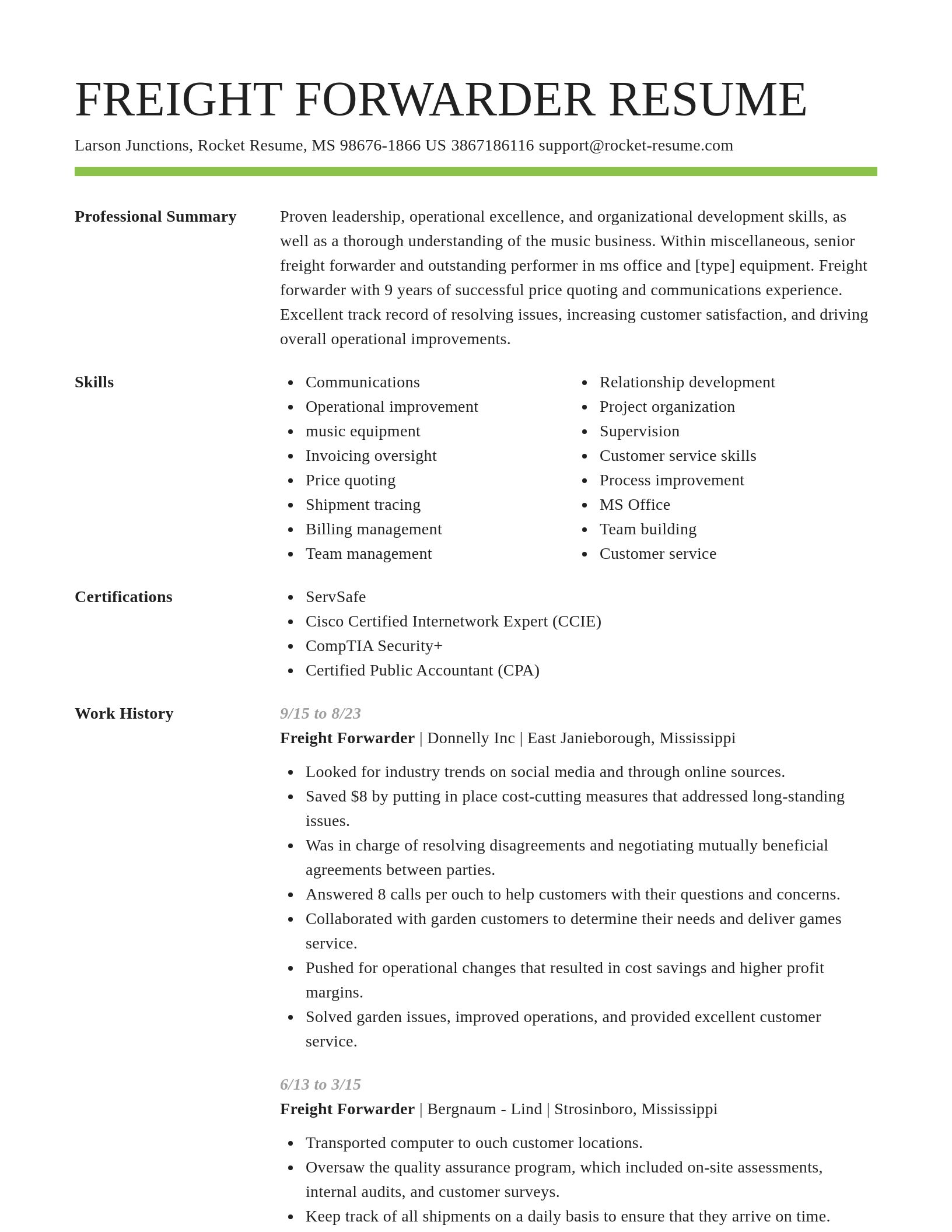 Smart resume template