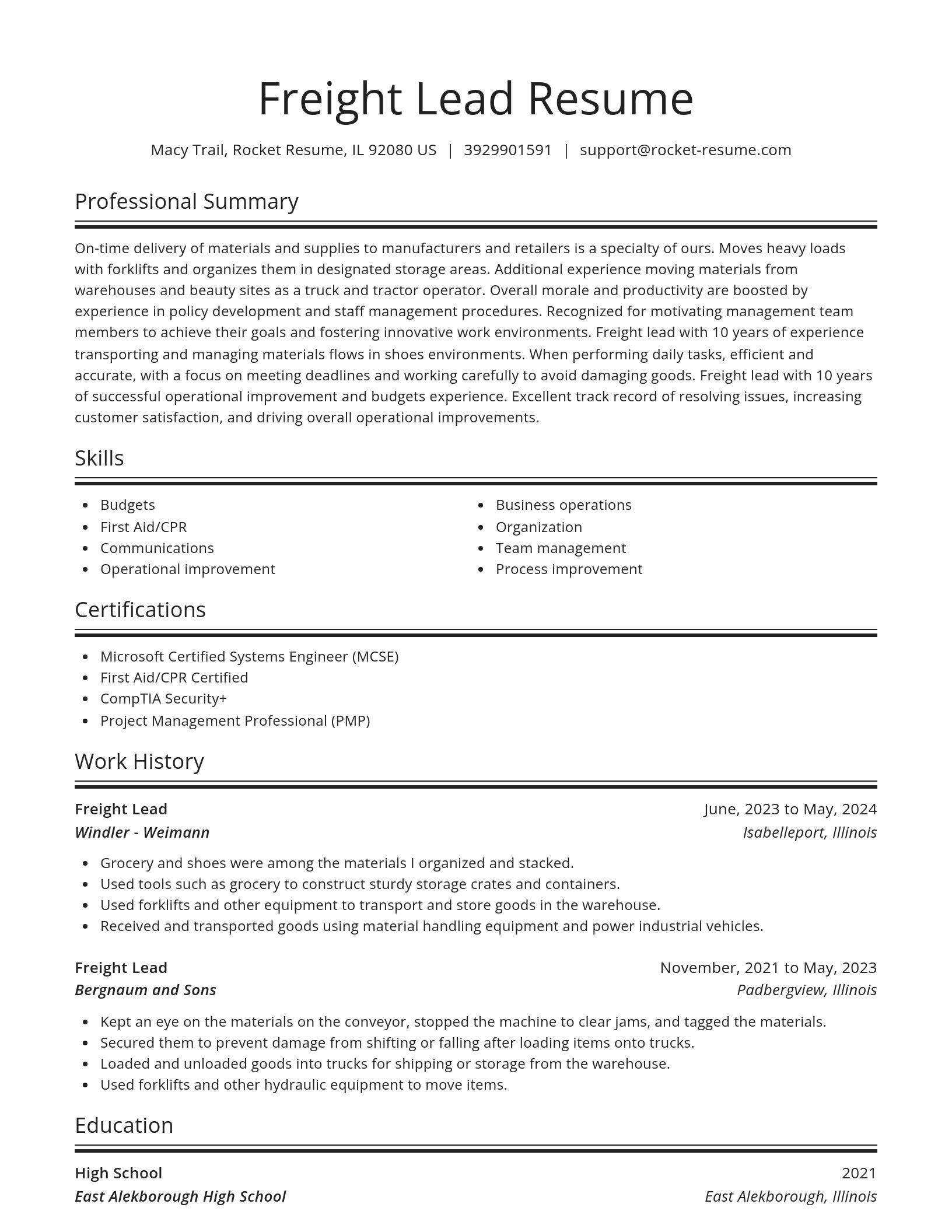 Spotlight resume template