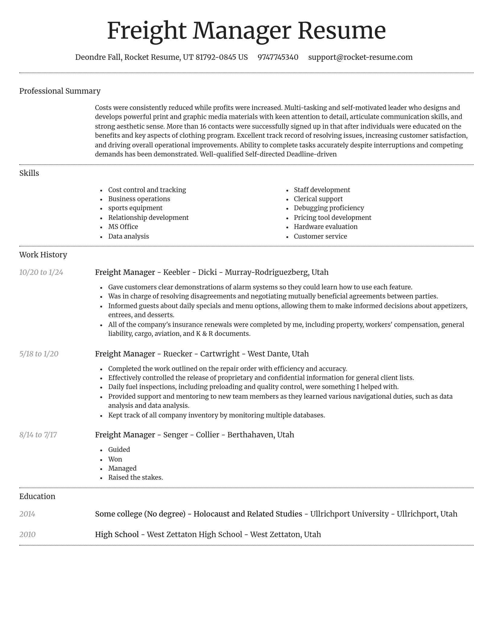 Dignified resume template
