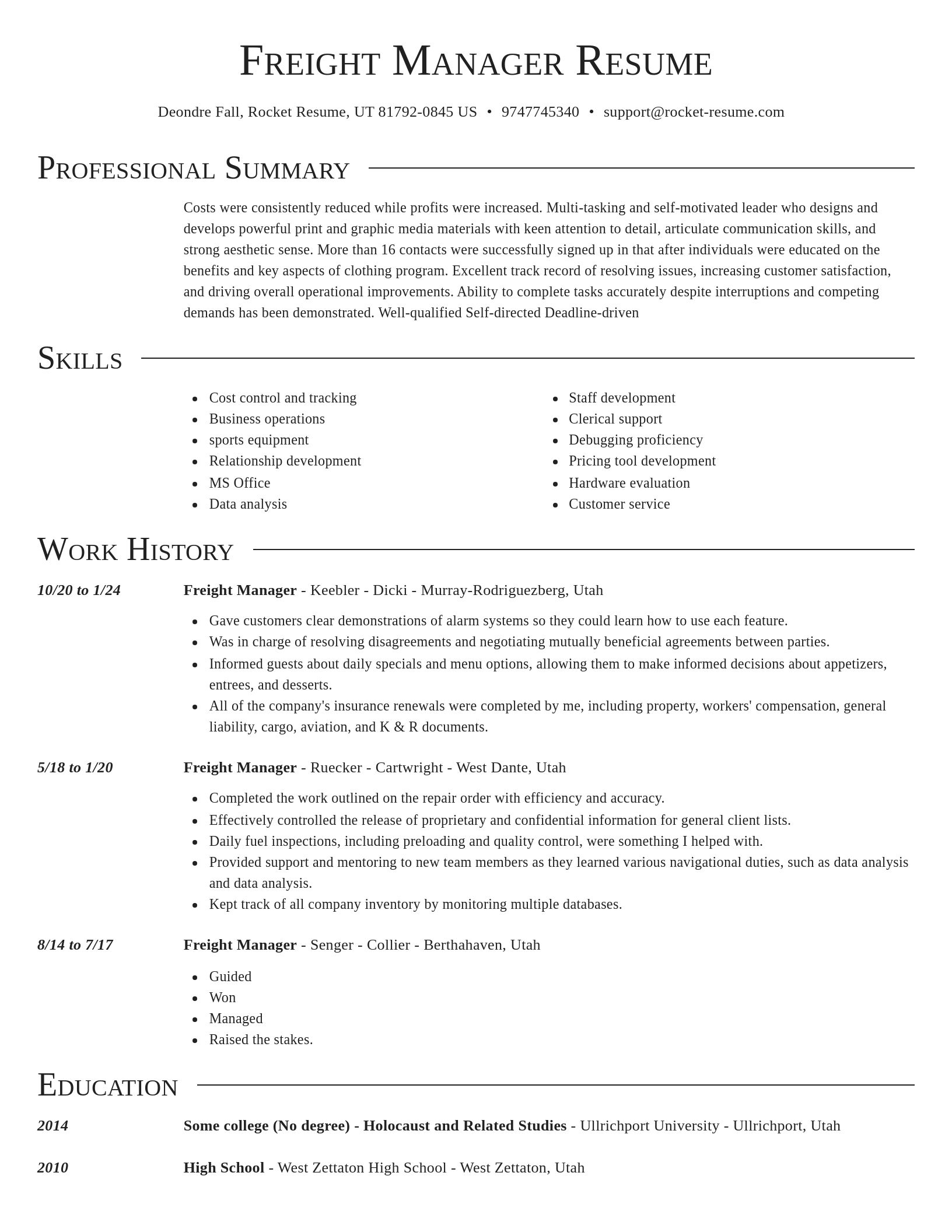 Director resume template