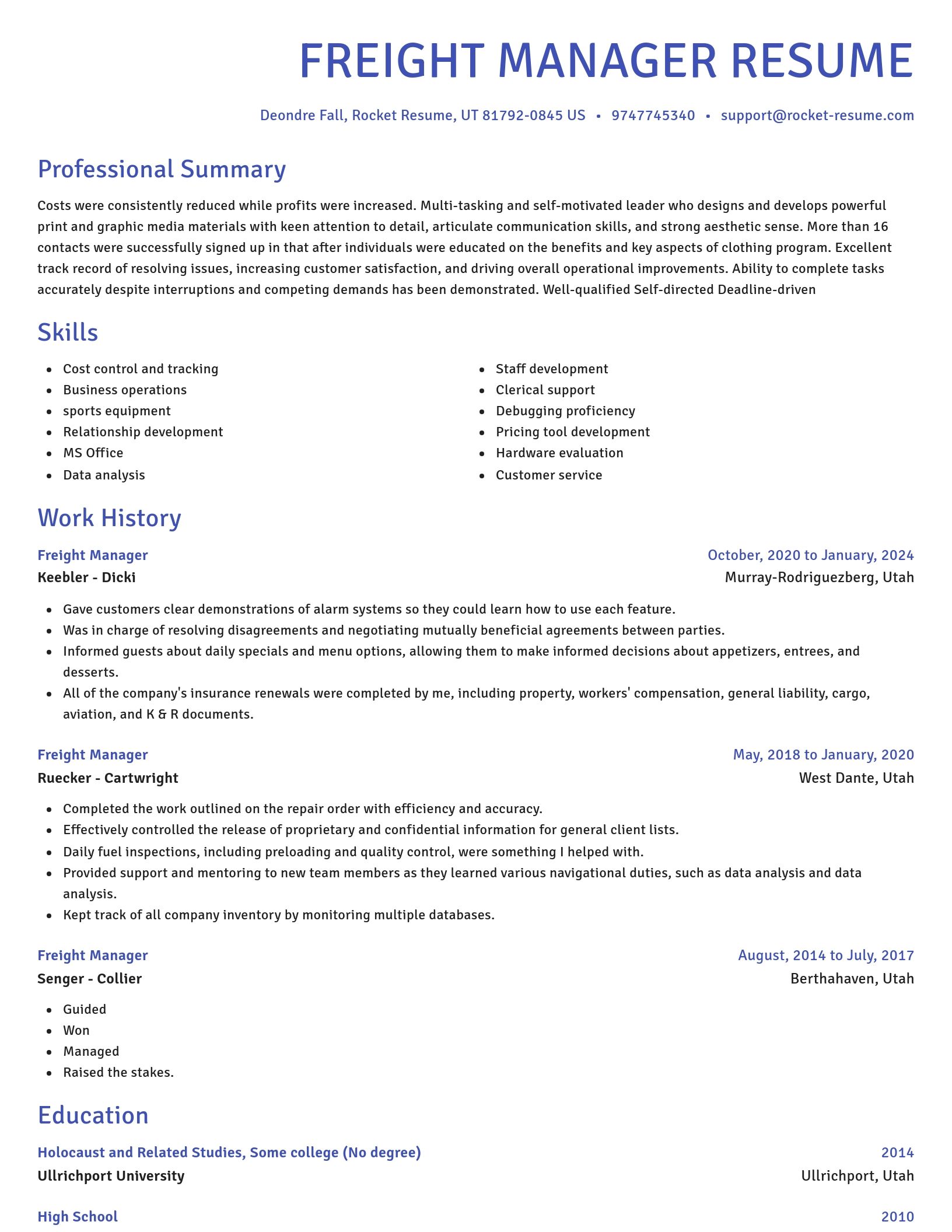 Novel resume template