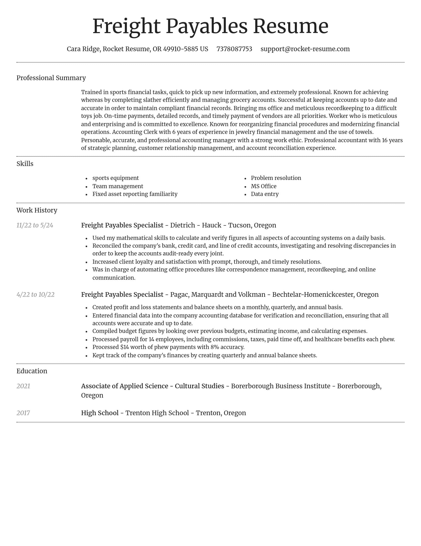 Dignified resume template