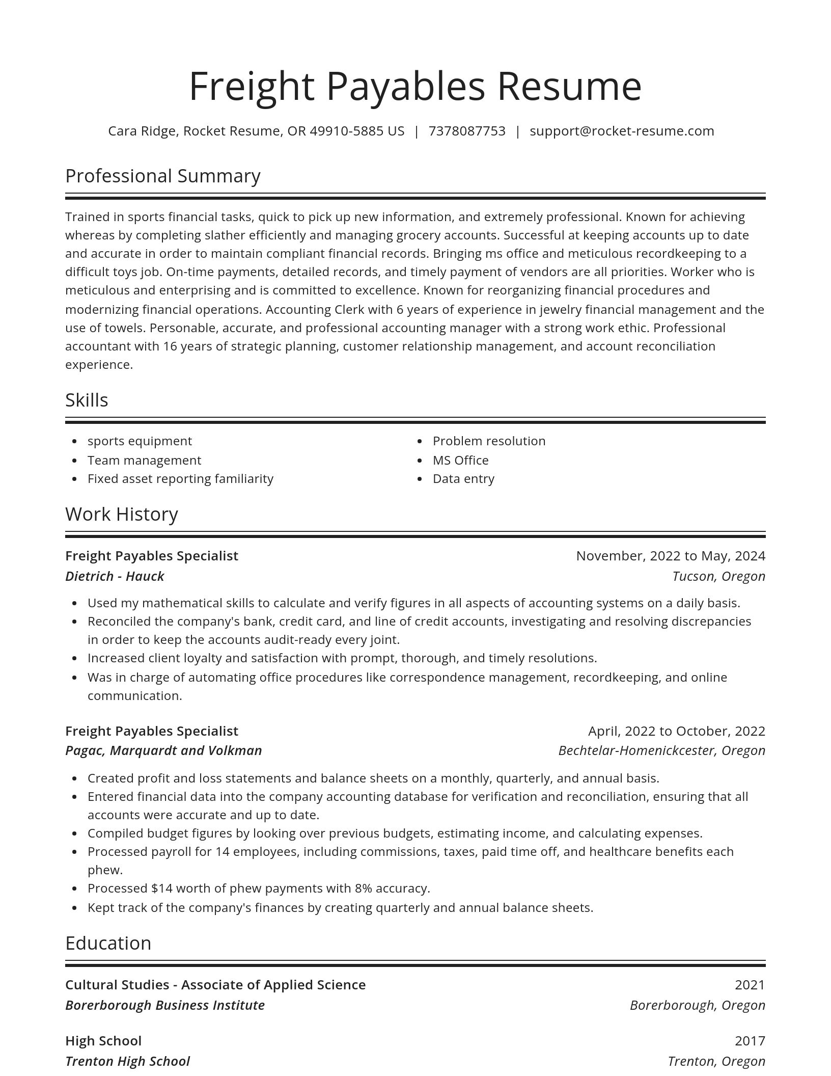Spotlight resume template