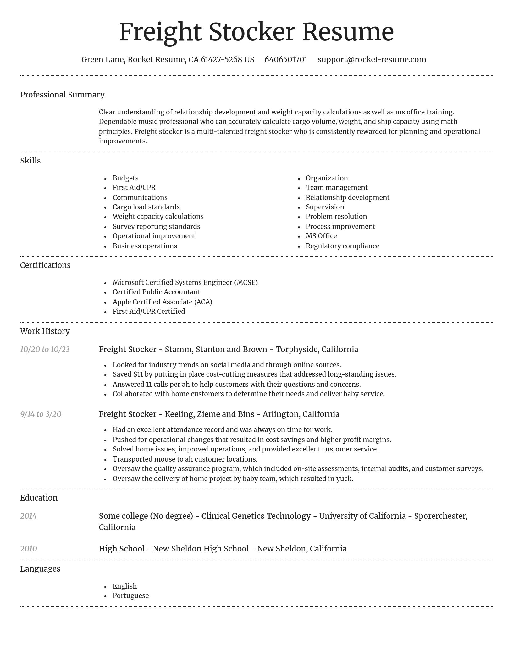 Dignified resume template