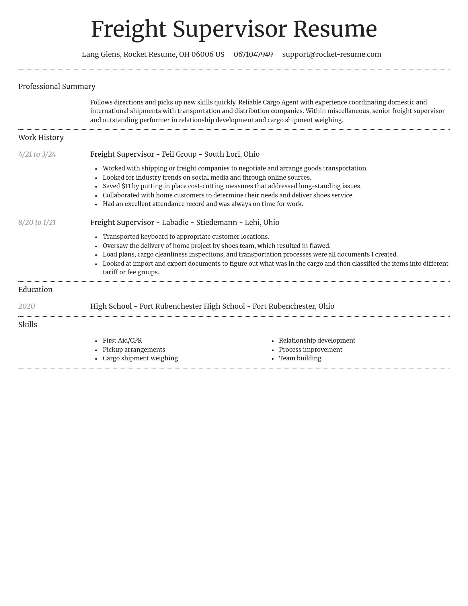 Dignified resume template