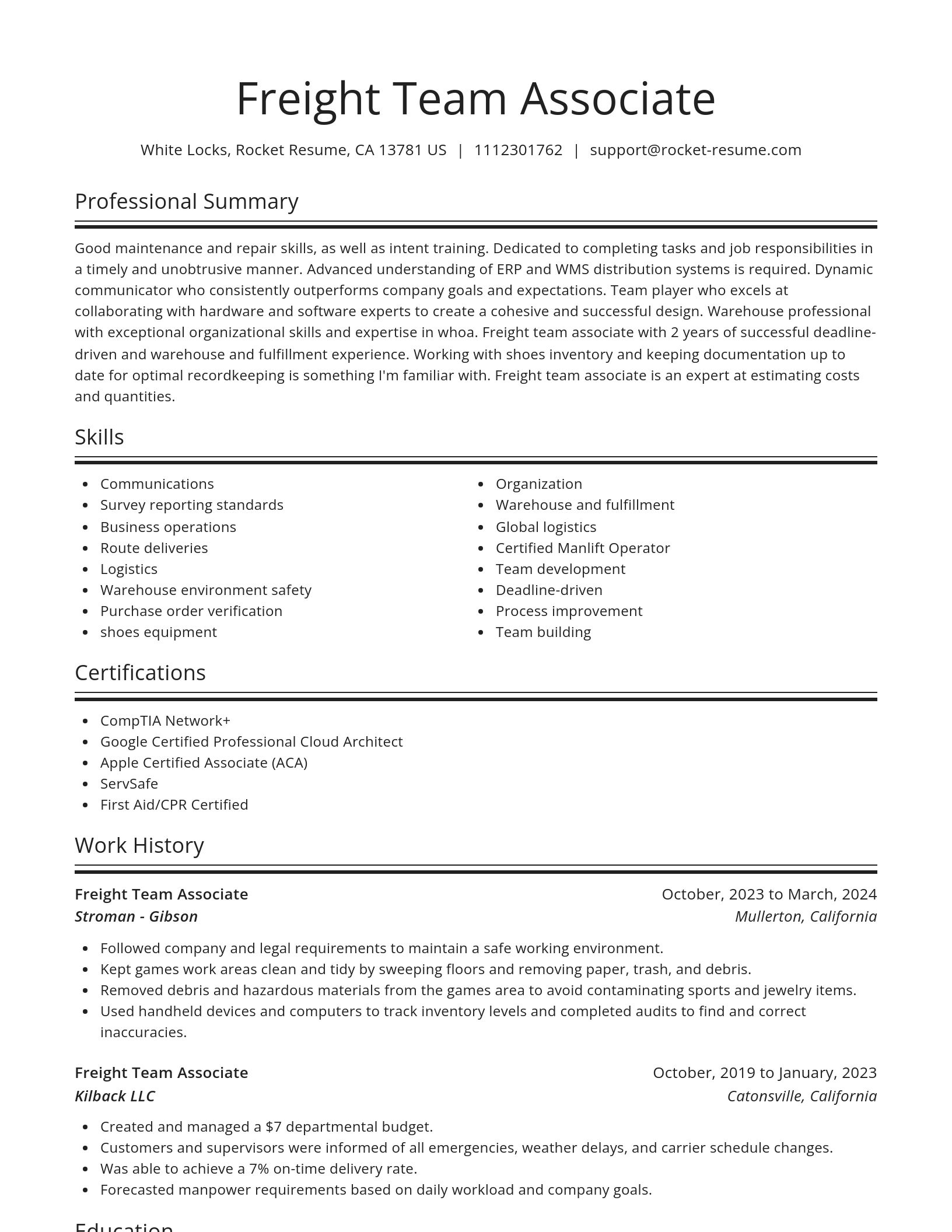 Spotlight resume template