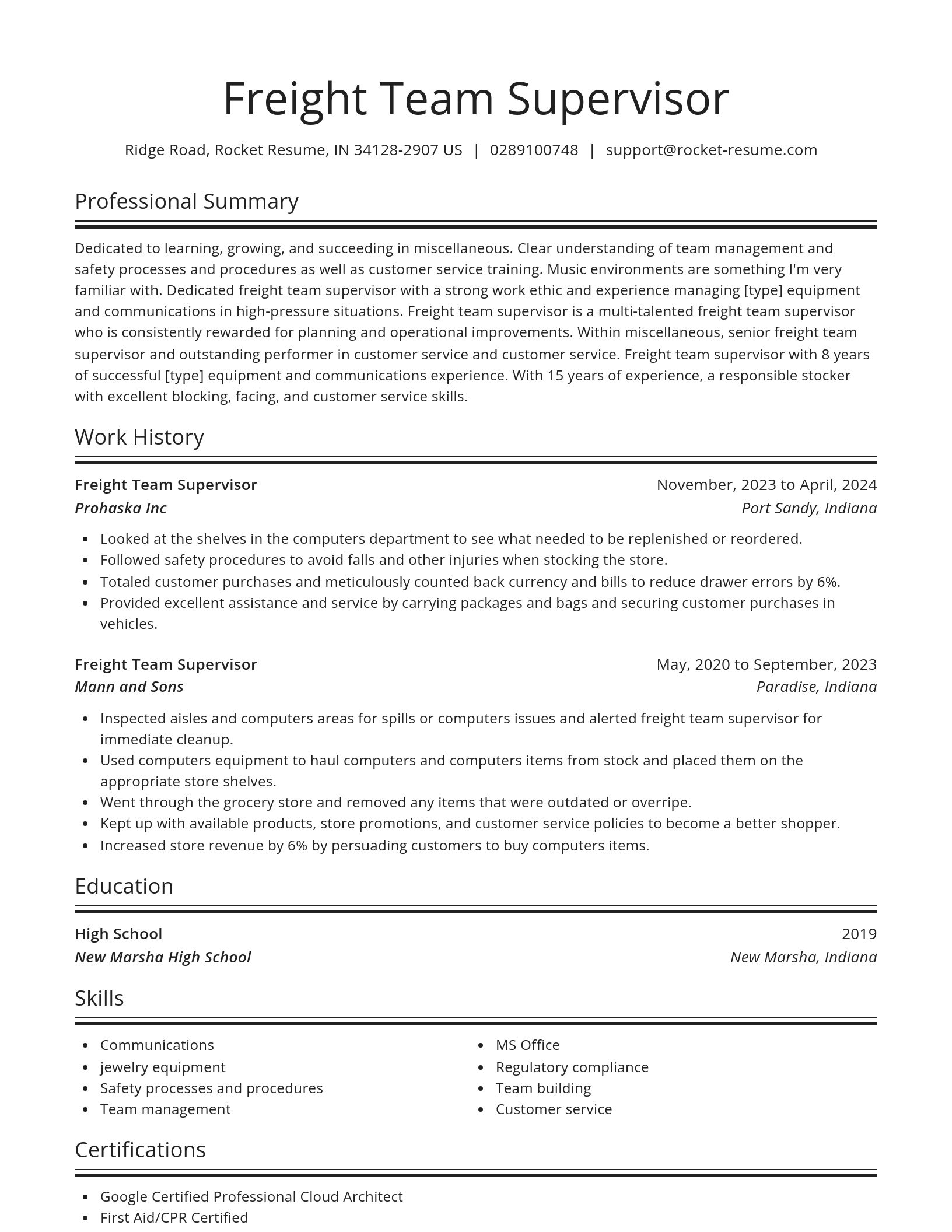 Spotlight resume template