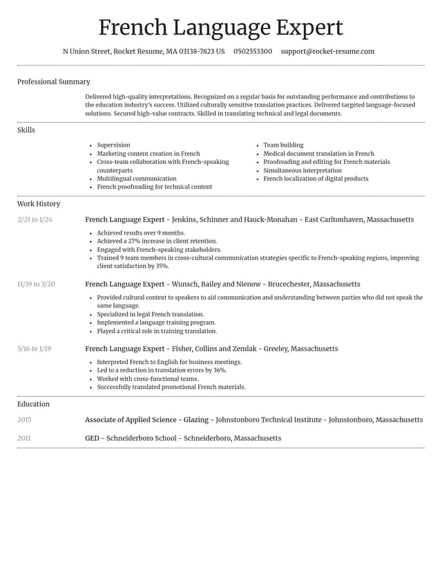 Dignified resume template