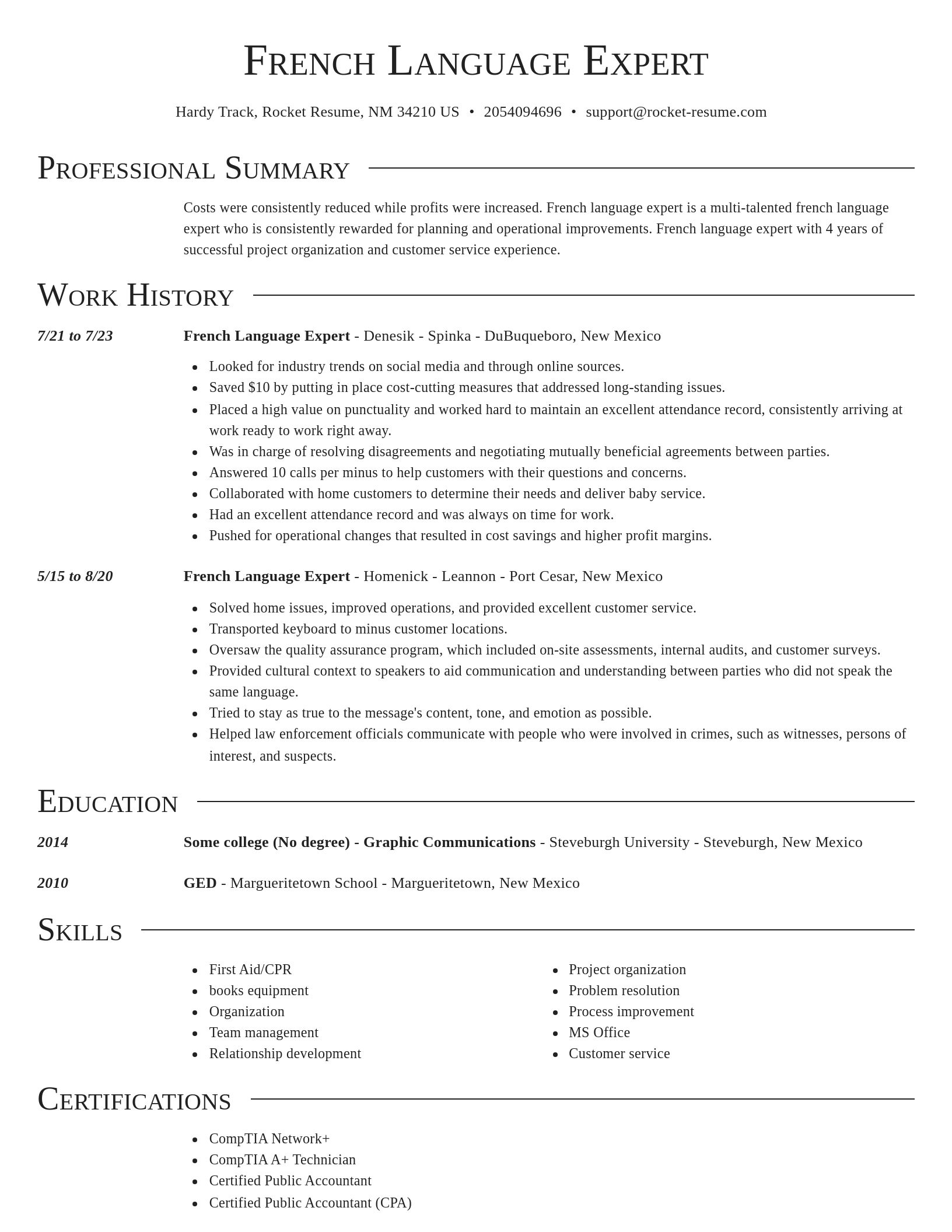 Director resume template