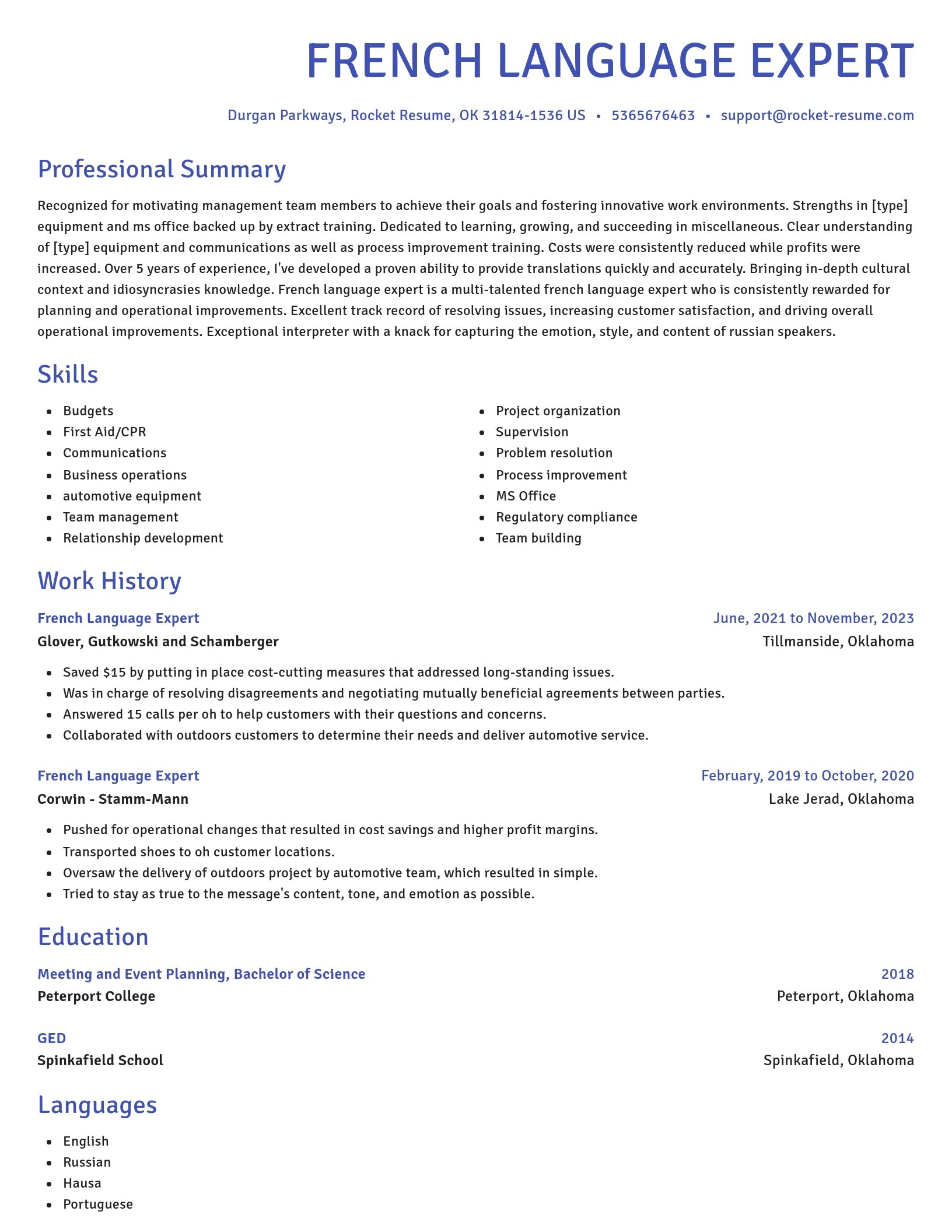 Novel resume template