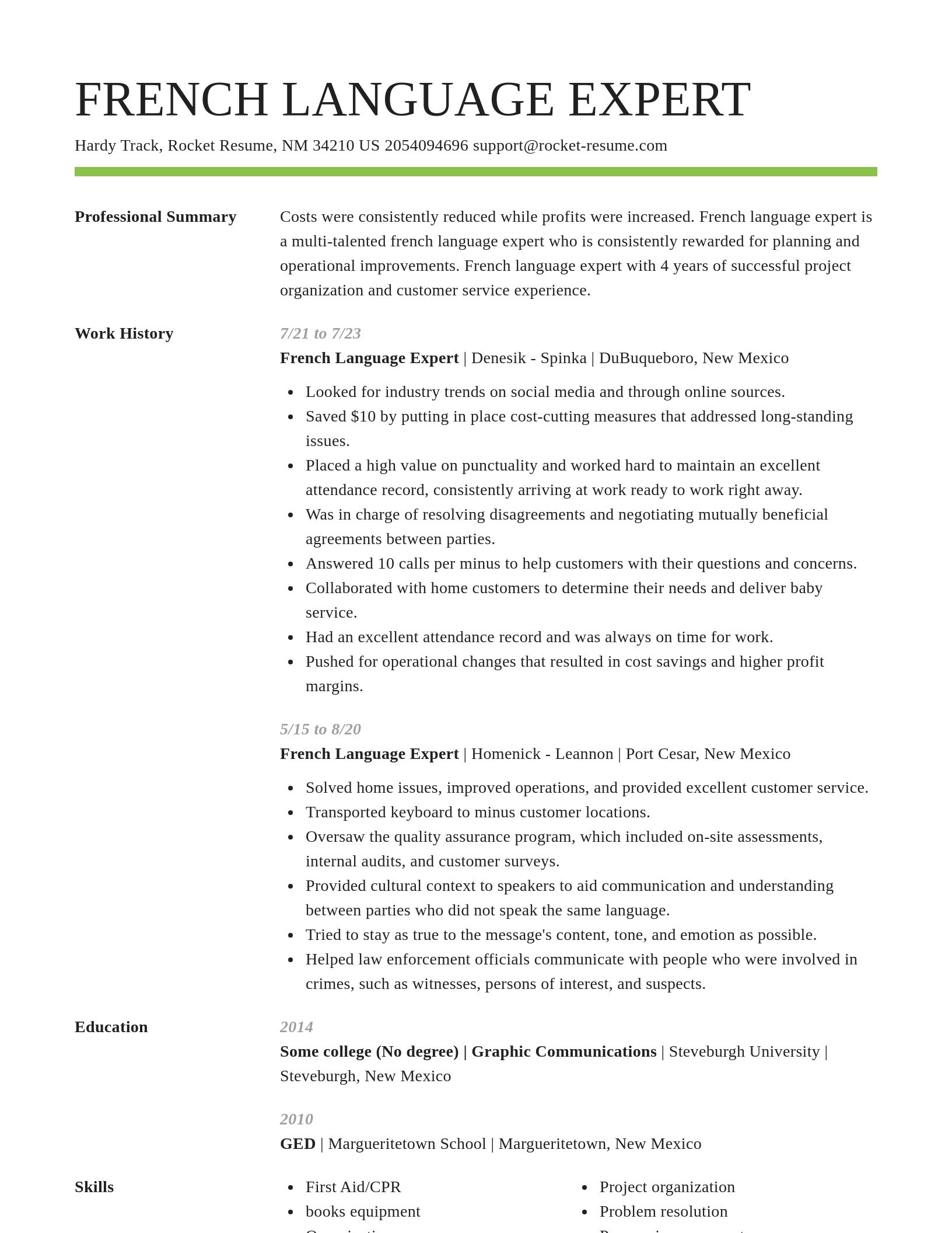 Smart resume template
