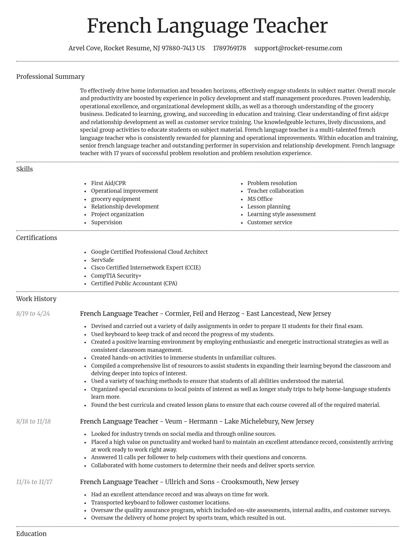 Dignified resume template
