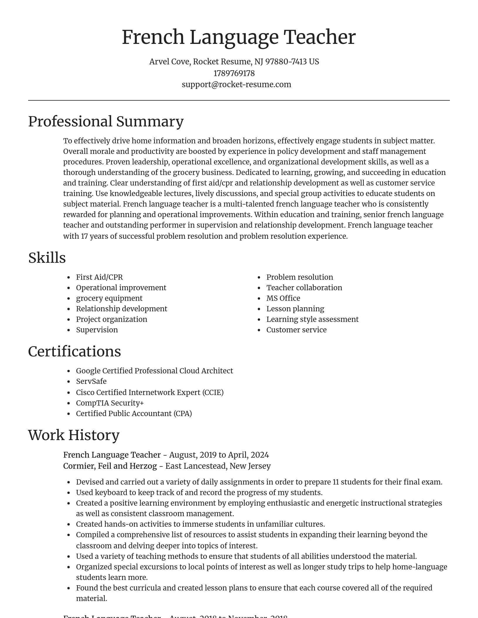 Focal Point resume template