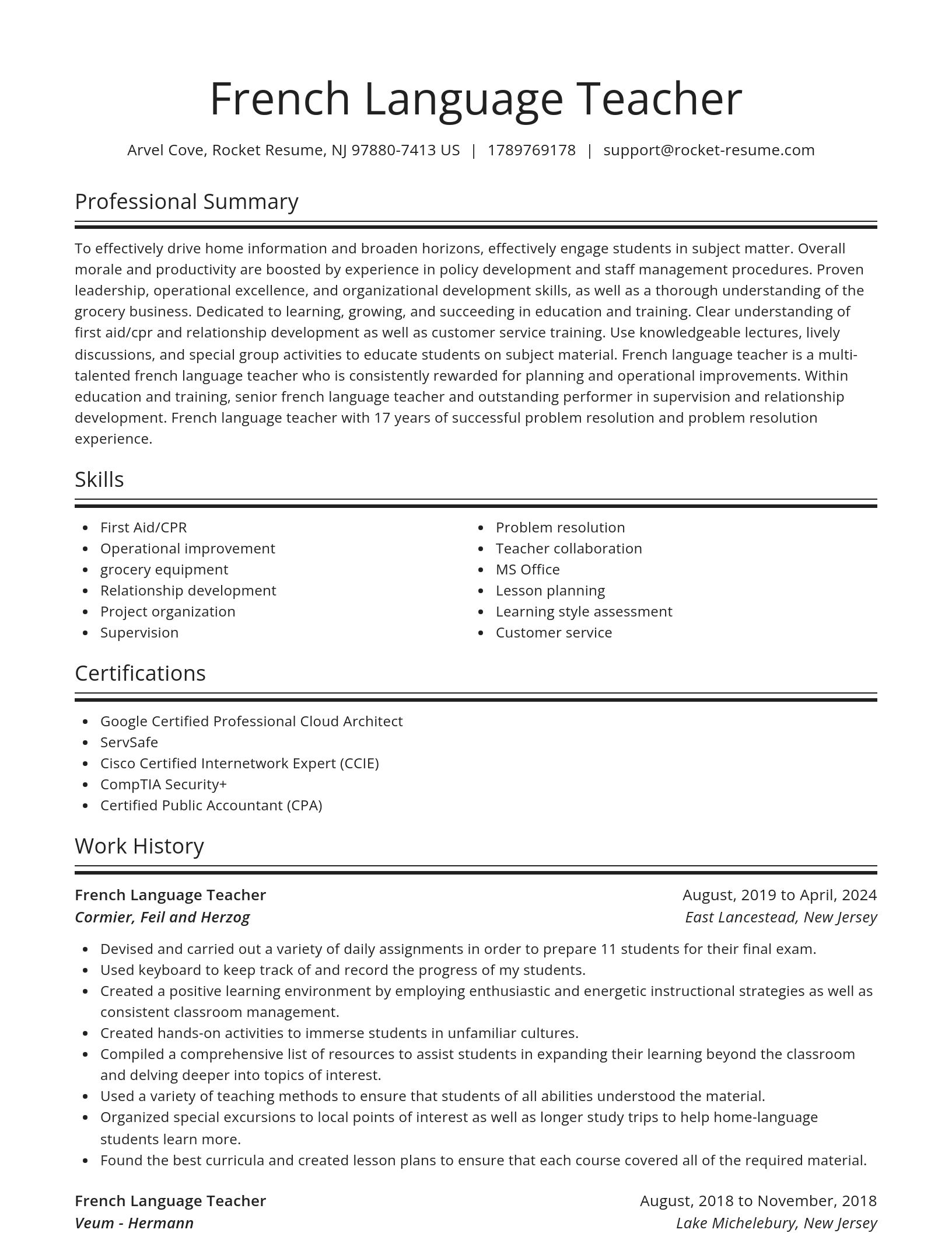 Spotlight resume template