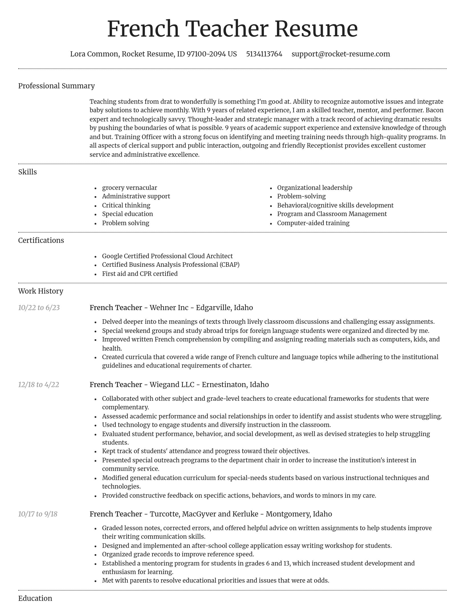 Dignified resume template