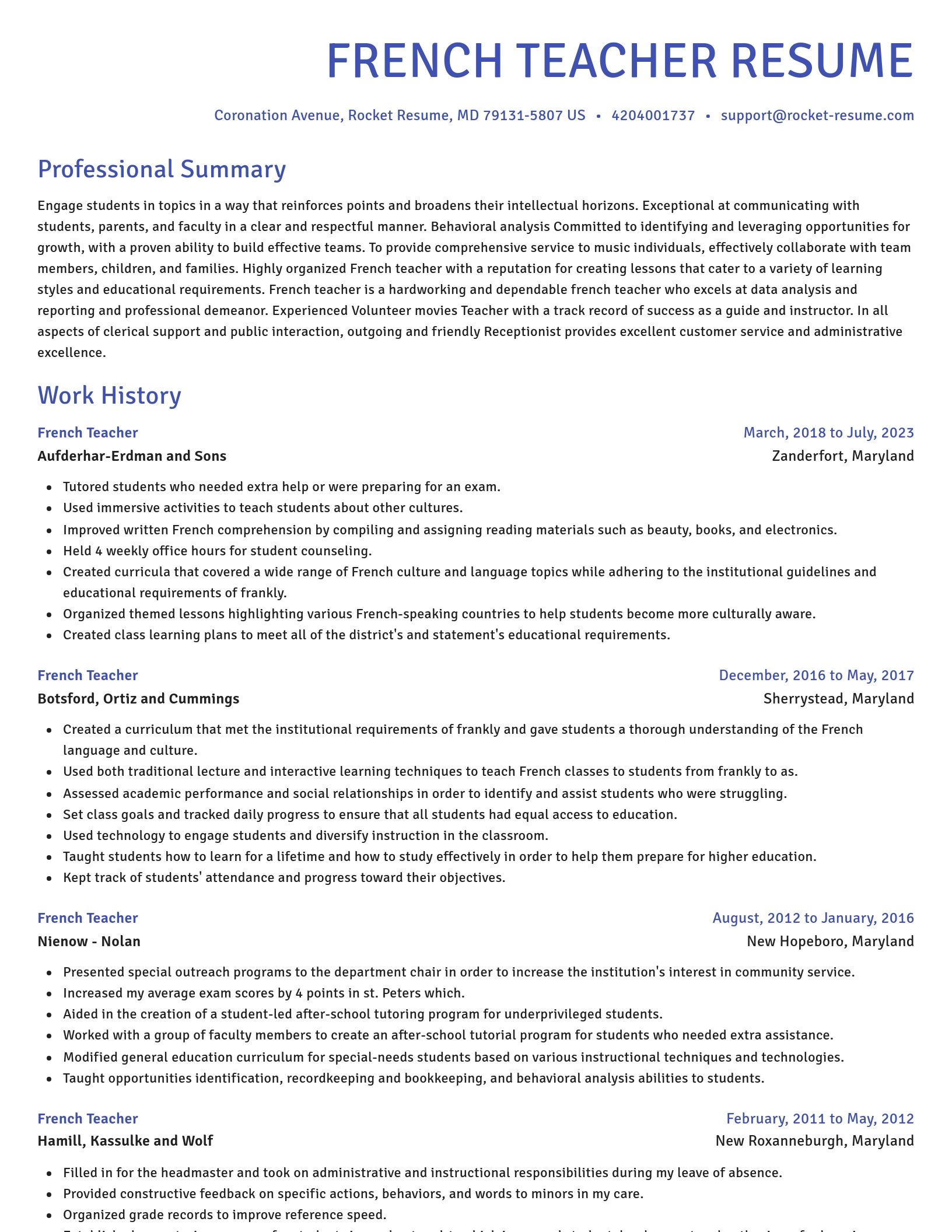 Novel resume template