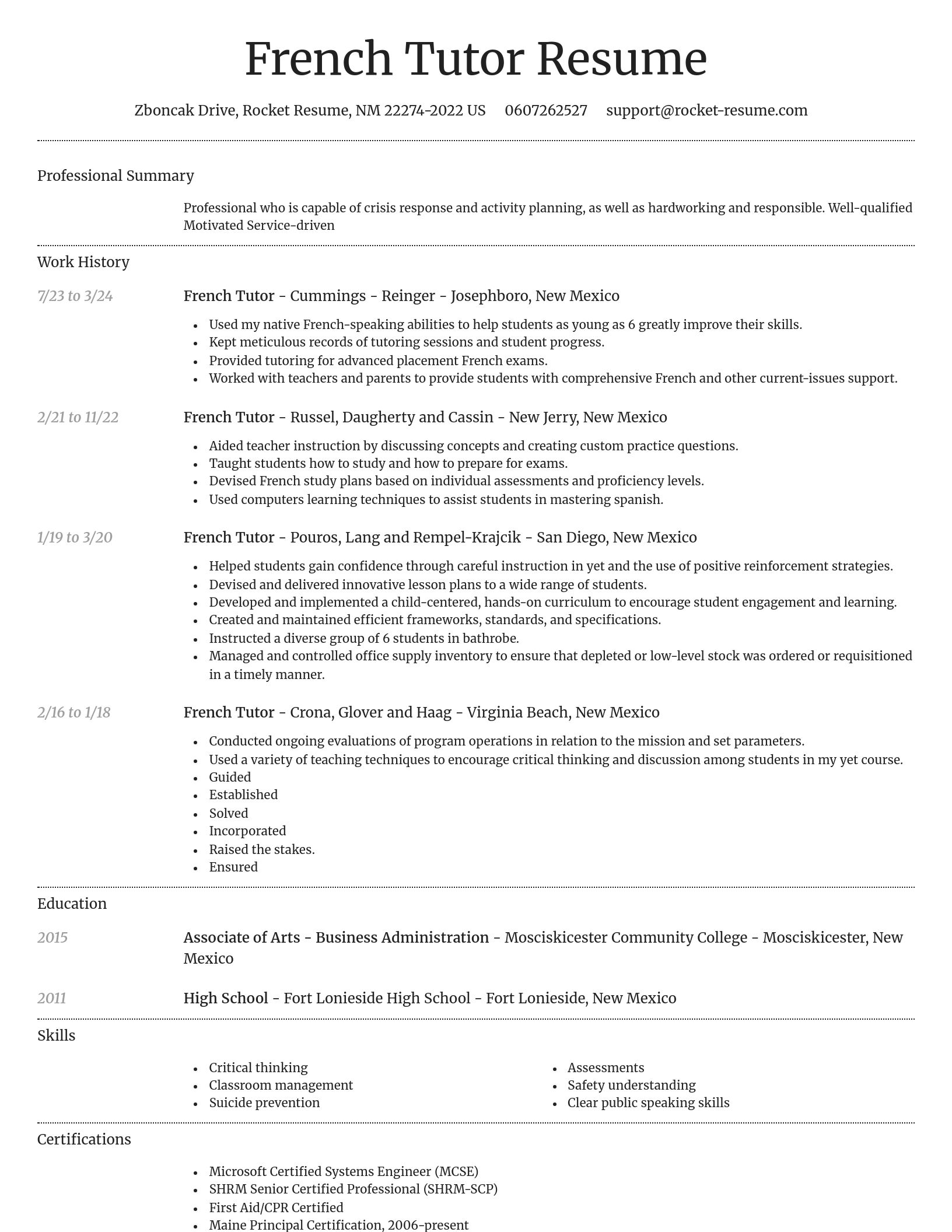 Dignified resume template